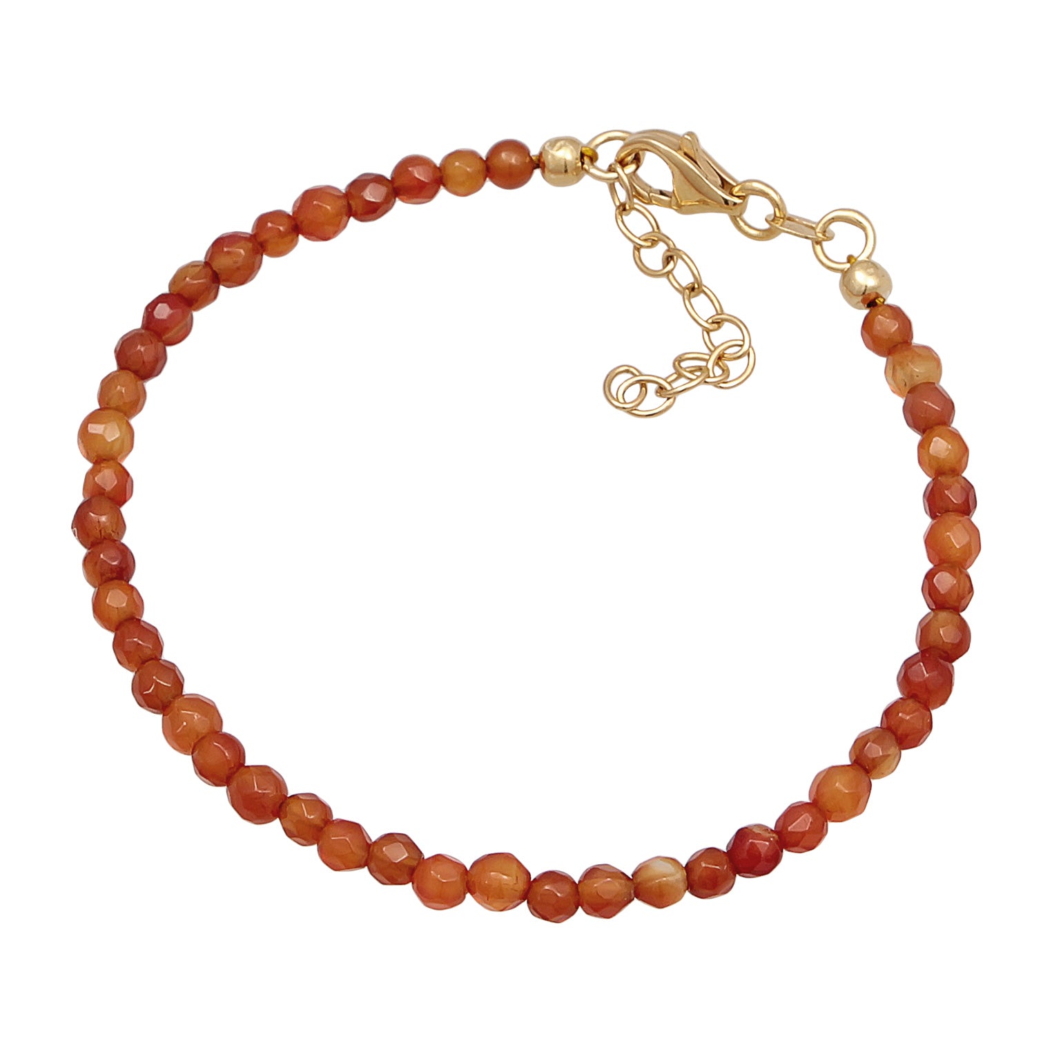 Orange - Elli | Armband Beads | Achat Perlen | 925er Sterling Silber Vergoldet