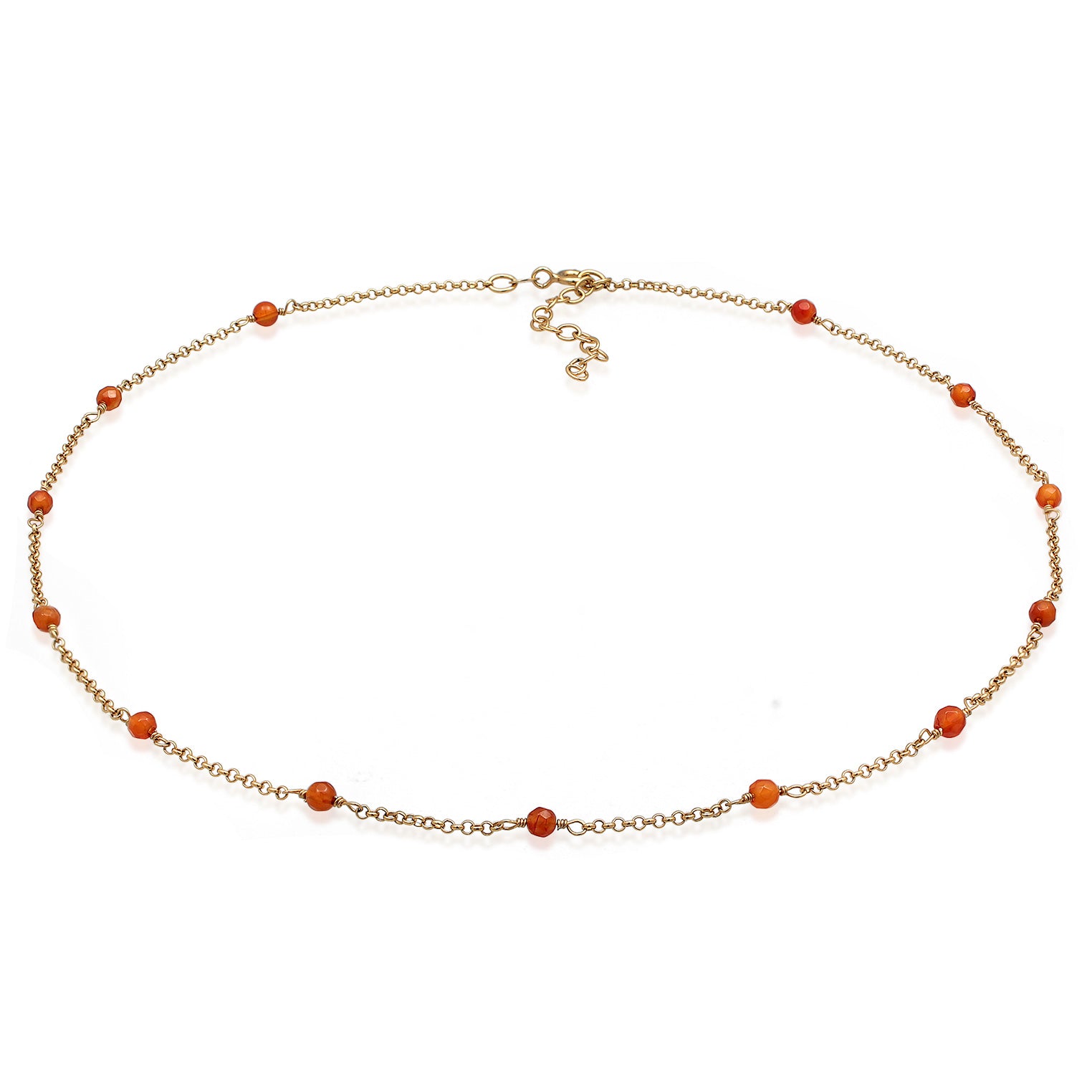 Gold - Elli | Halskette Beads | Achat Perlen | 925er Sterling Silber Vergoldet