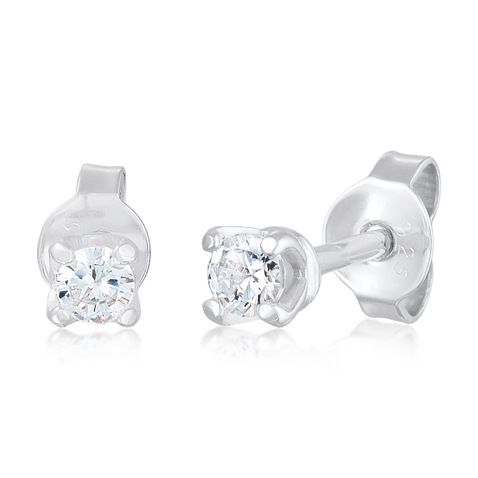 Silber - Elli PREMIUM | Ohrstecker Basique | Kristall (Weiß) | 925er Sterling Silber