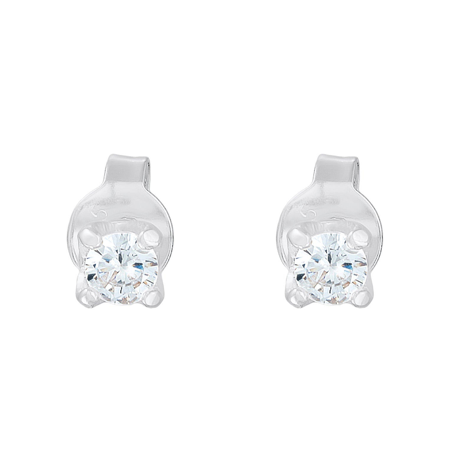 Silber - Elli PREMIUM | Ohrstecker Basique | Kristall (Weiß) | 925er Sterling Silber