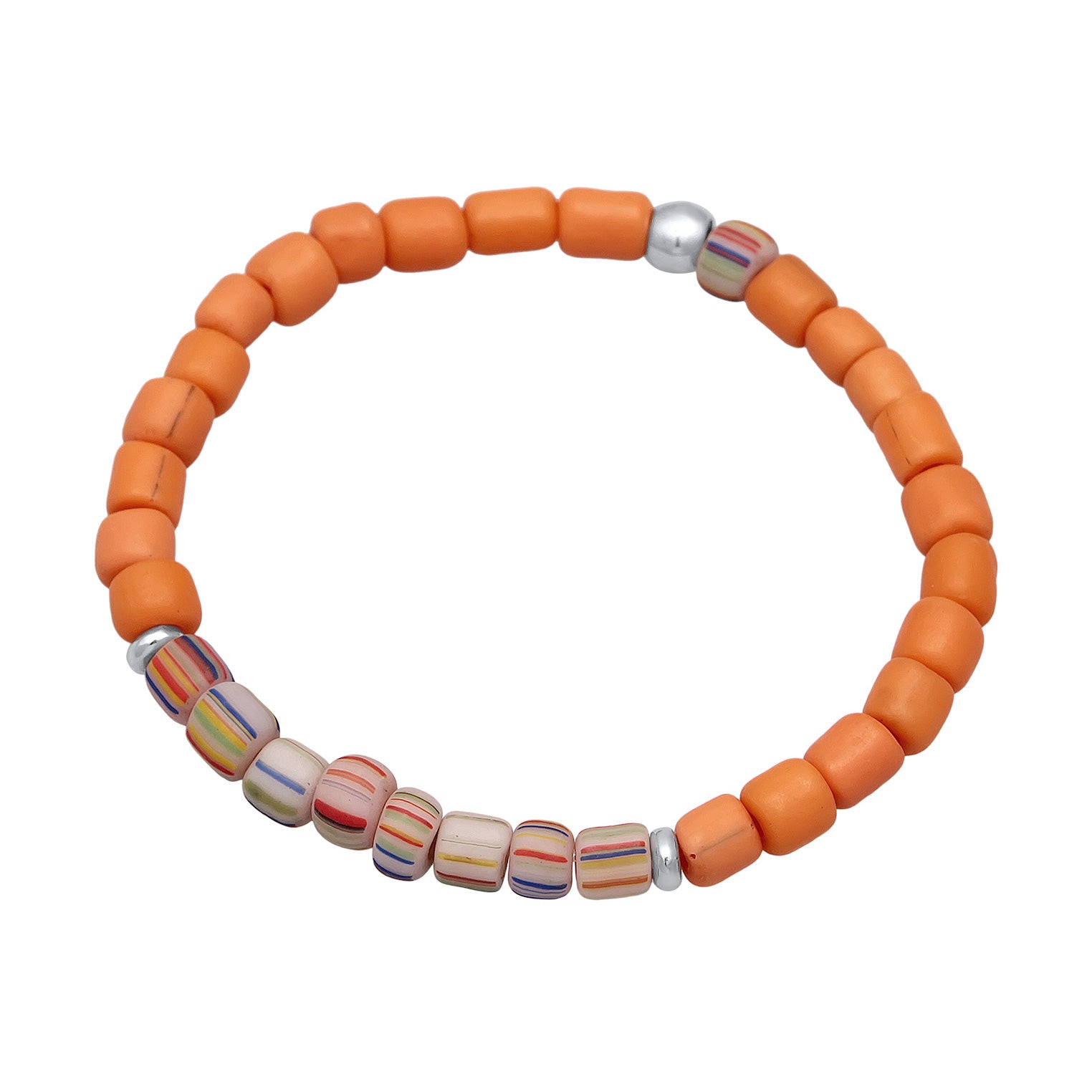 Orange - Elli | Armband Beads | 925er Sterling Silber