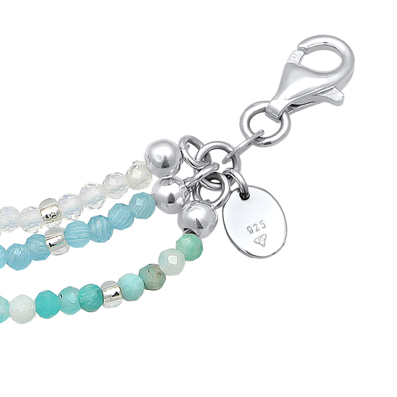 Hellblau - Elli PREMIUM | Layer-Armband Beads | 925er Sterling Silber