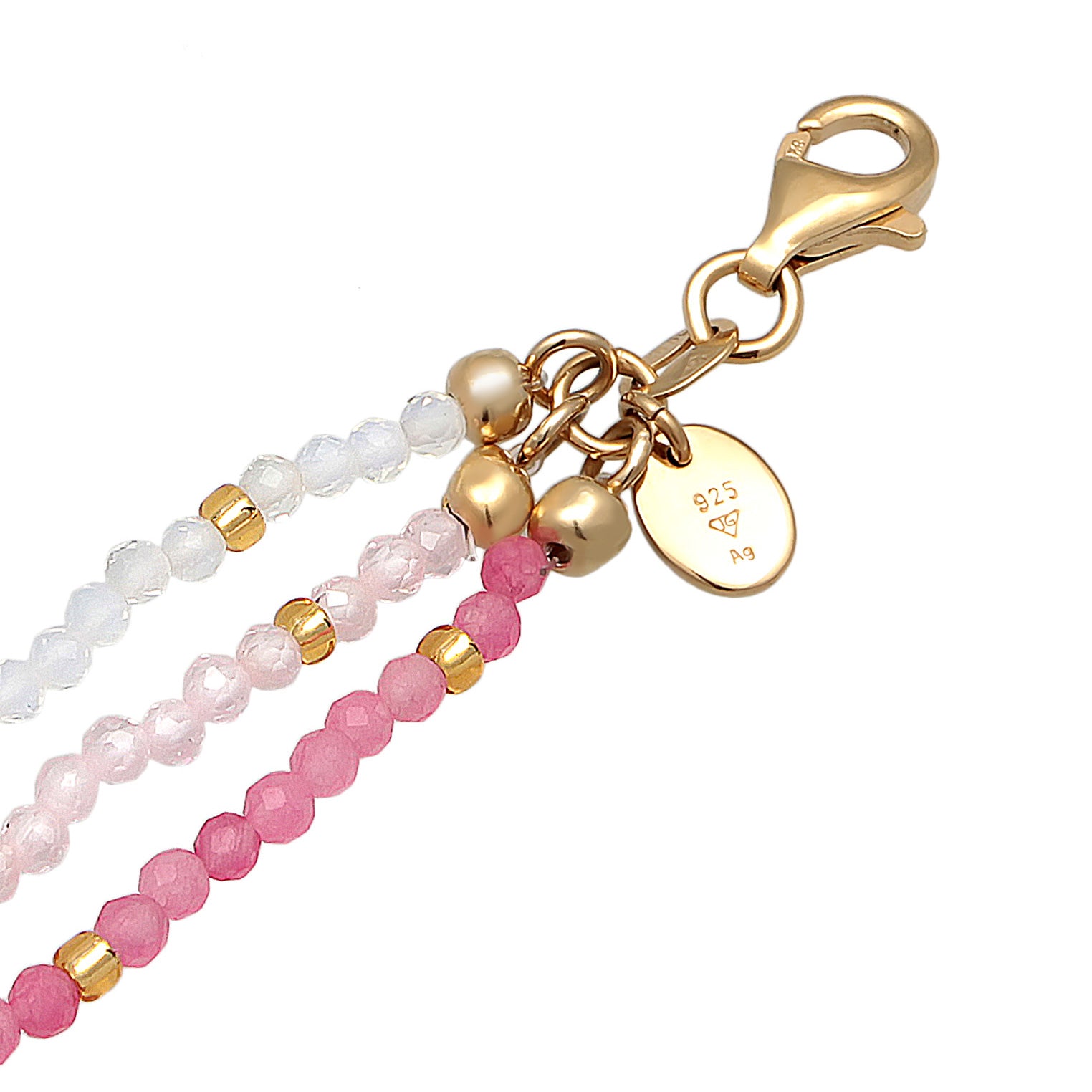 Rosa - Elli PREMIUM | Layer-Armband Beads | 925er Sterling Silber Vergoldet
