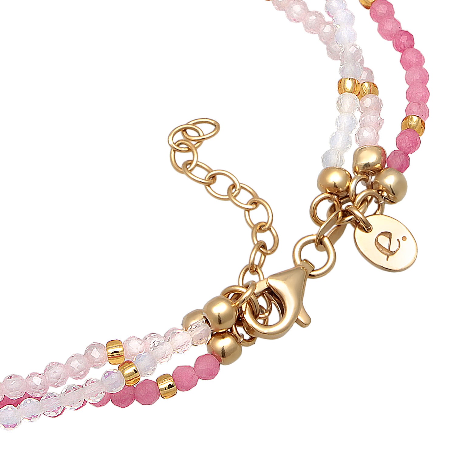 Rosa - Elli PREMIUM | Layer-Armband Beads | 925er Sterling Silber Vergoldet