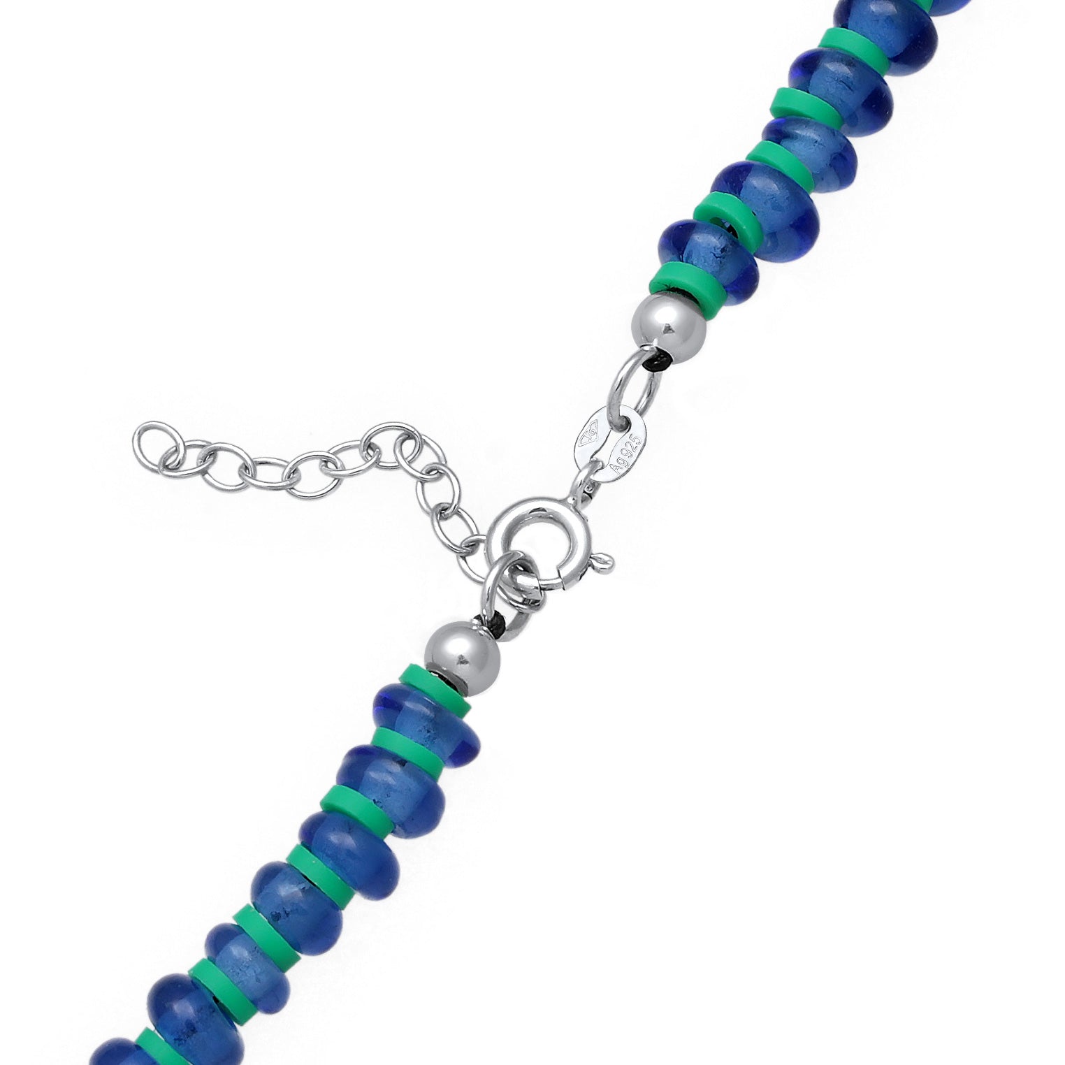 Blau - Elli | Halskette Beads | Süßwasserzuchtperle | 925er Sterling Silber