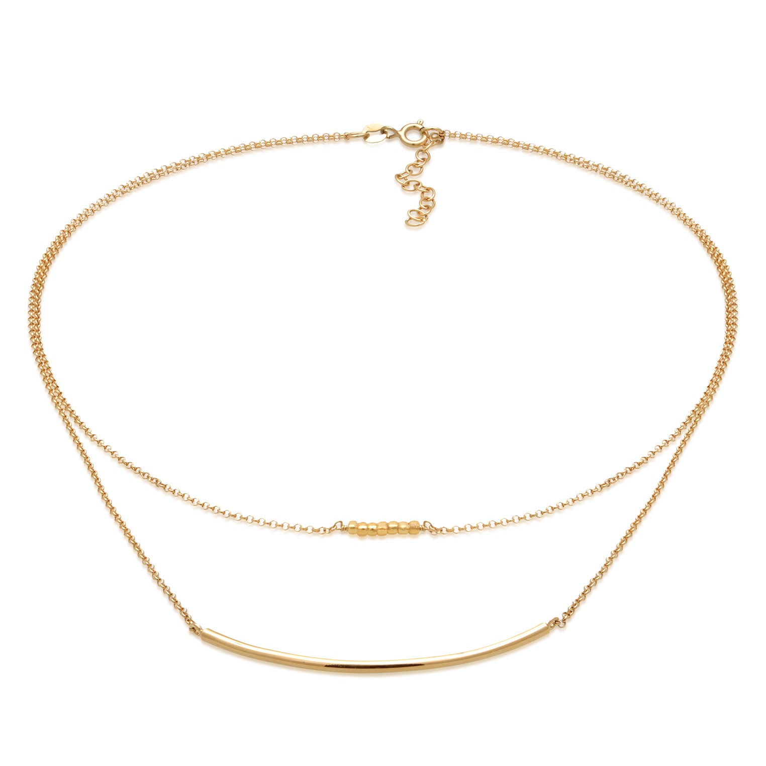 Gold - Elli | Layer-Choker Cuff | 925er Sterling Silber Vergoldet