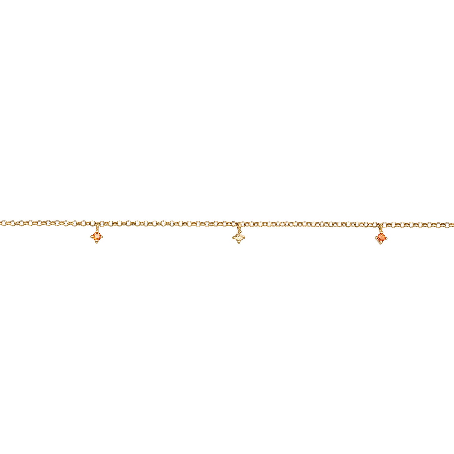 Orange - Elli | Choker | Zirkonia (Orange) | 925er Sterling Silber Vergoldet