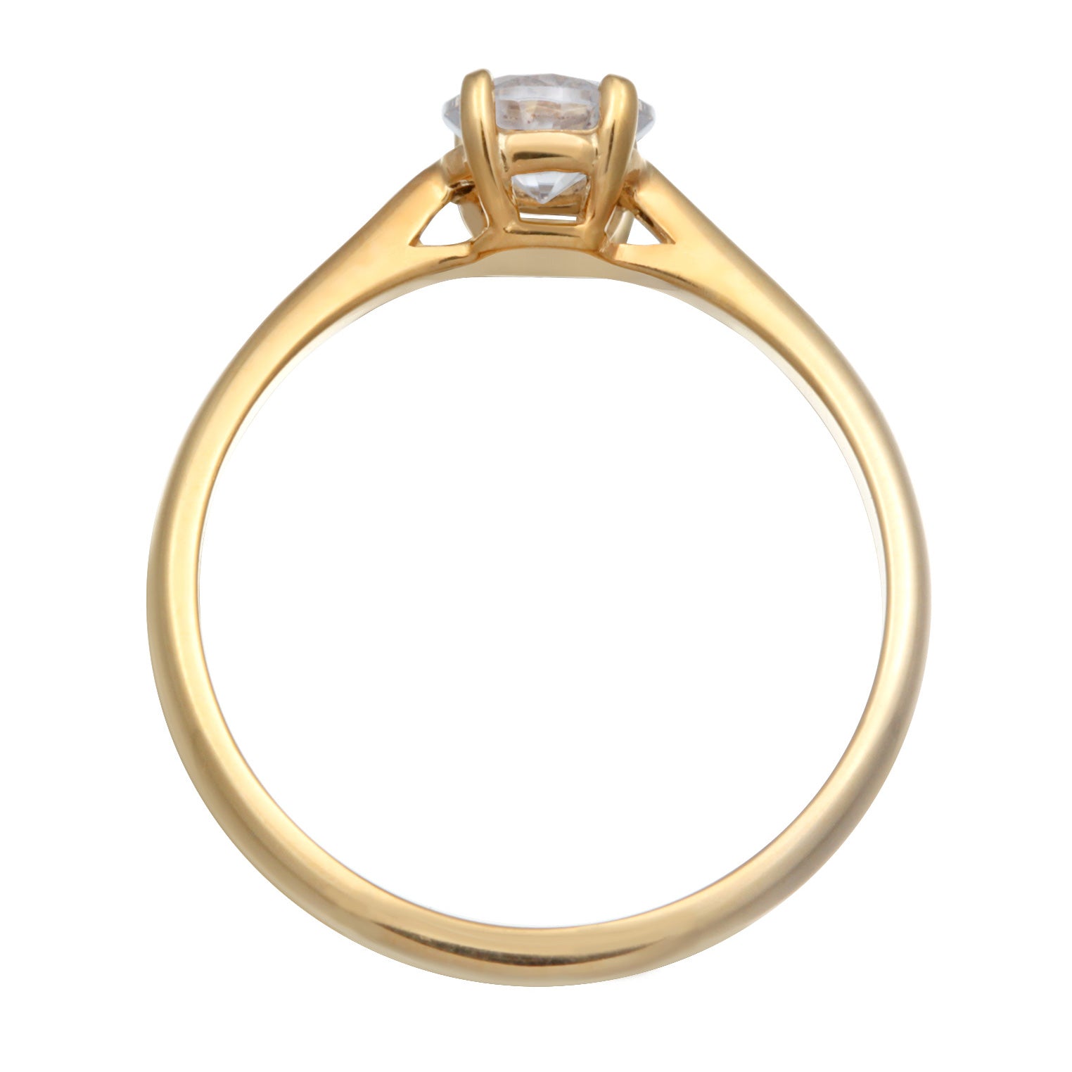Gold - Elli PREMIUM | Verlobungsring Klassisch | Moissanite (Weiß) | 925er Sterling Silber Vergoldet