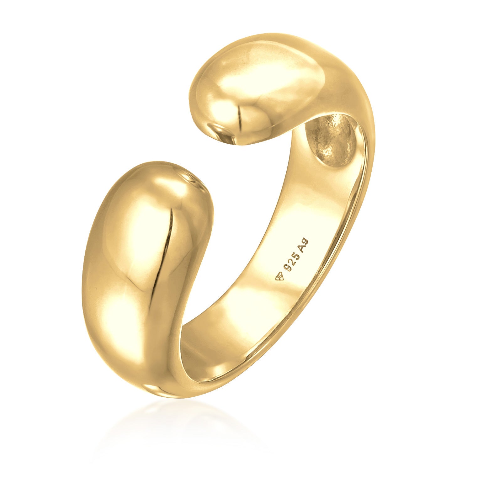 Gold - Elli | Bandring Offen | 925er Sterling Silber Vergoldet