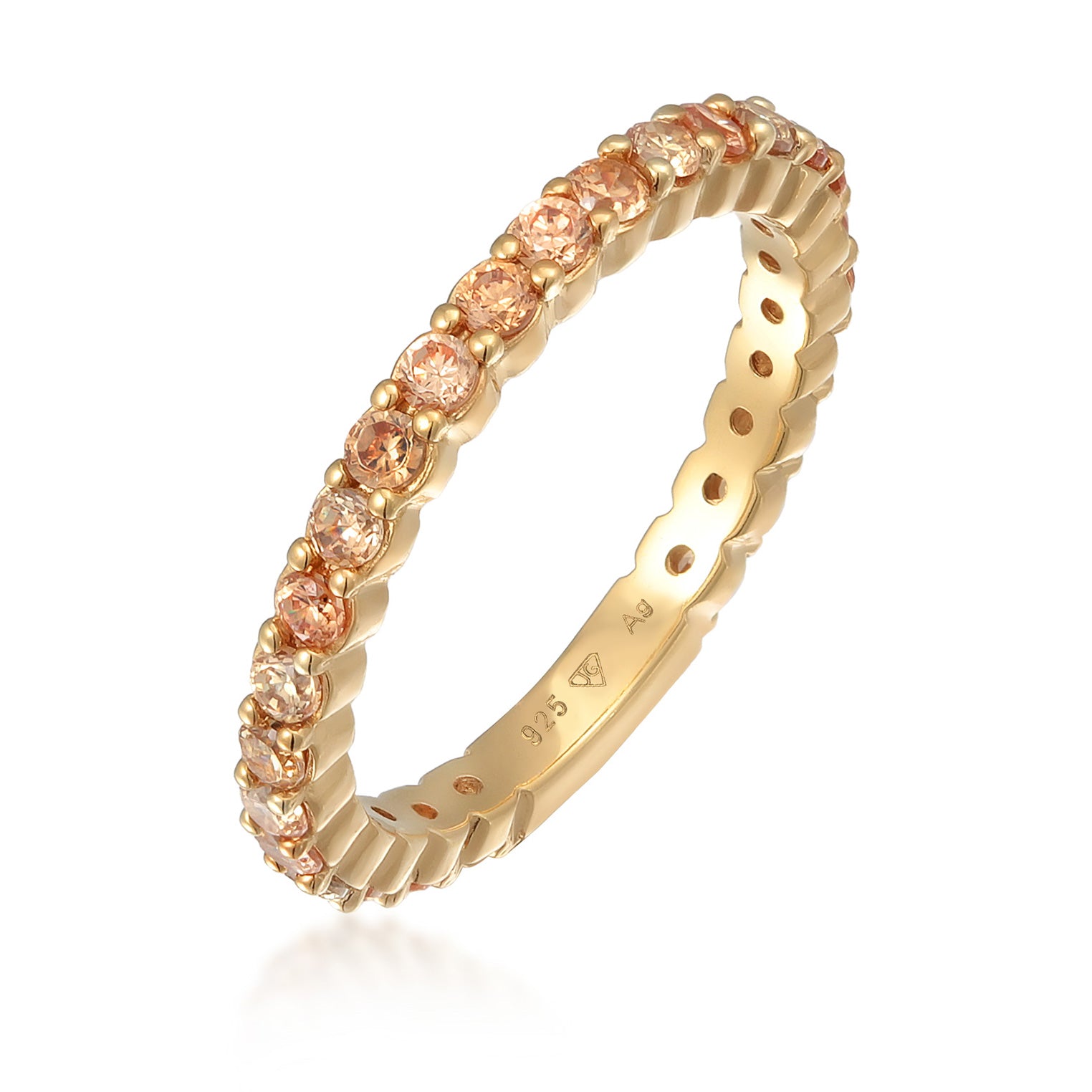 Gold - Elli | Ring | Zirkonia (Rosa) | 925 Sterling Silber Rosévergoldet