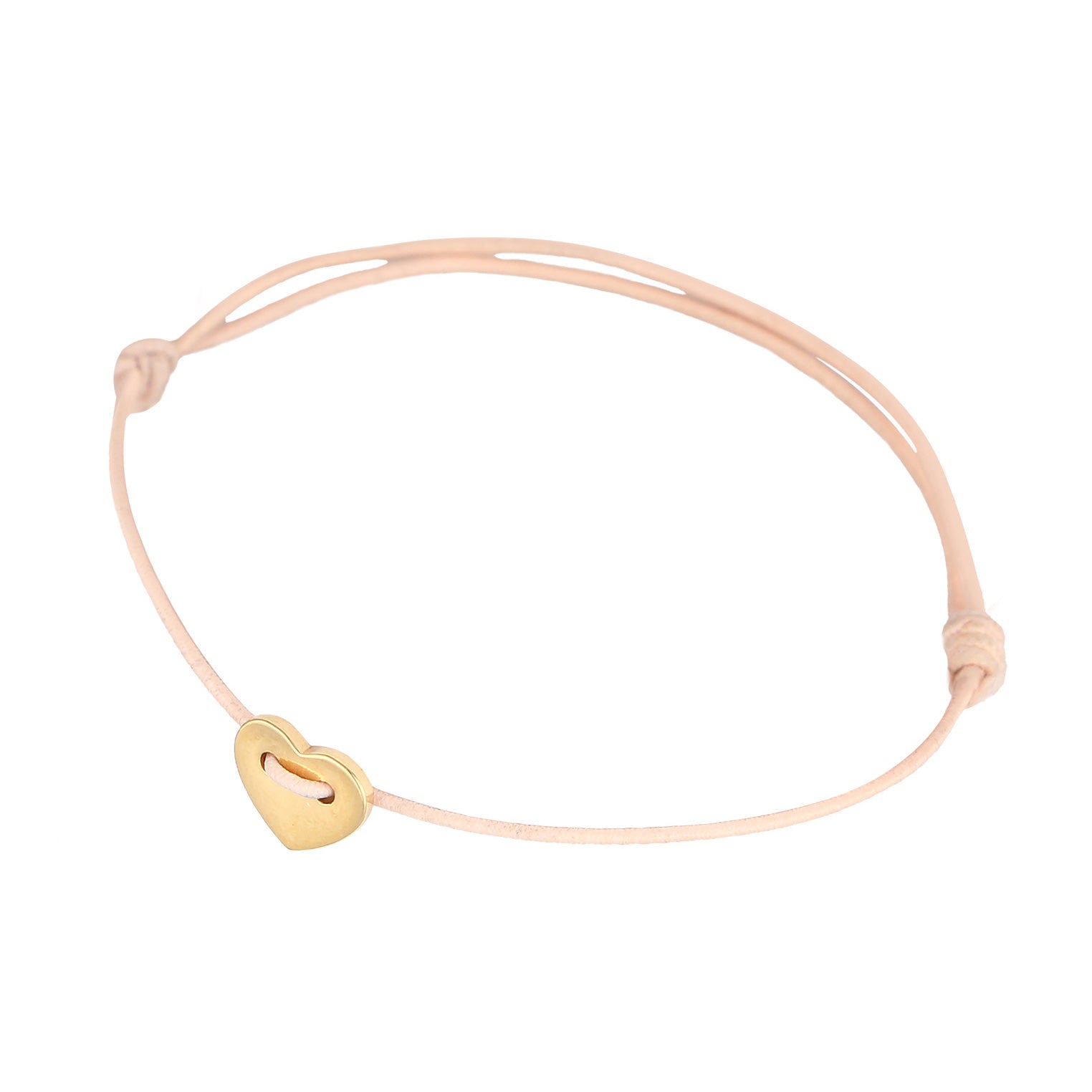 Gold - Elli | Armband Herz | Nylon | 925er Sterling Silber Vergoldet