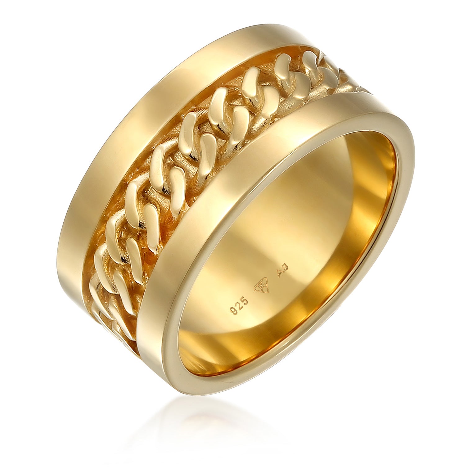 Gold - Elli | Bandring Chain | 925 Sterling Silber Vergoldet