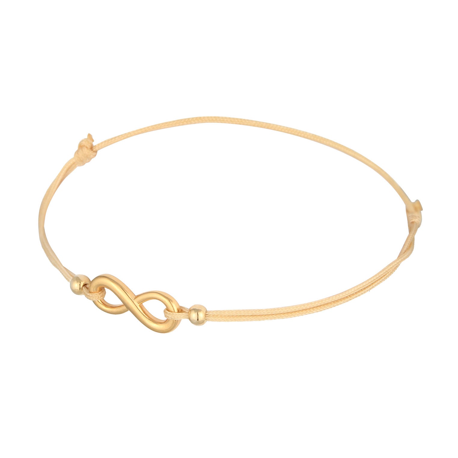Gold - Elli | Armband Infinity | Nylon | 925er Sterling Silber Vergoldet