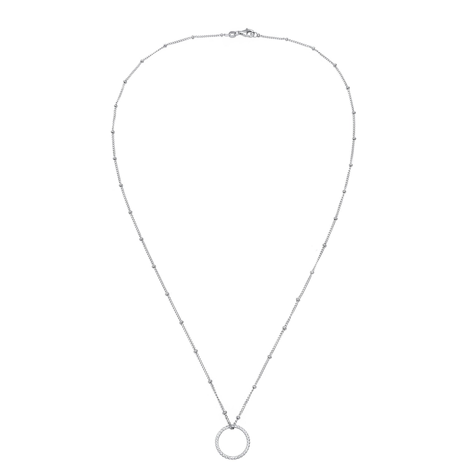 Silber - Elli | Kugel-Halskette Kreis | 925er Sterling Silber