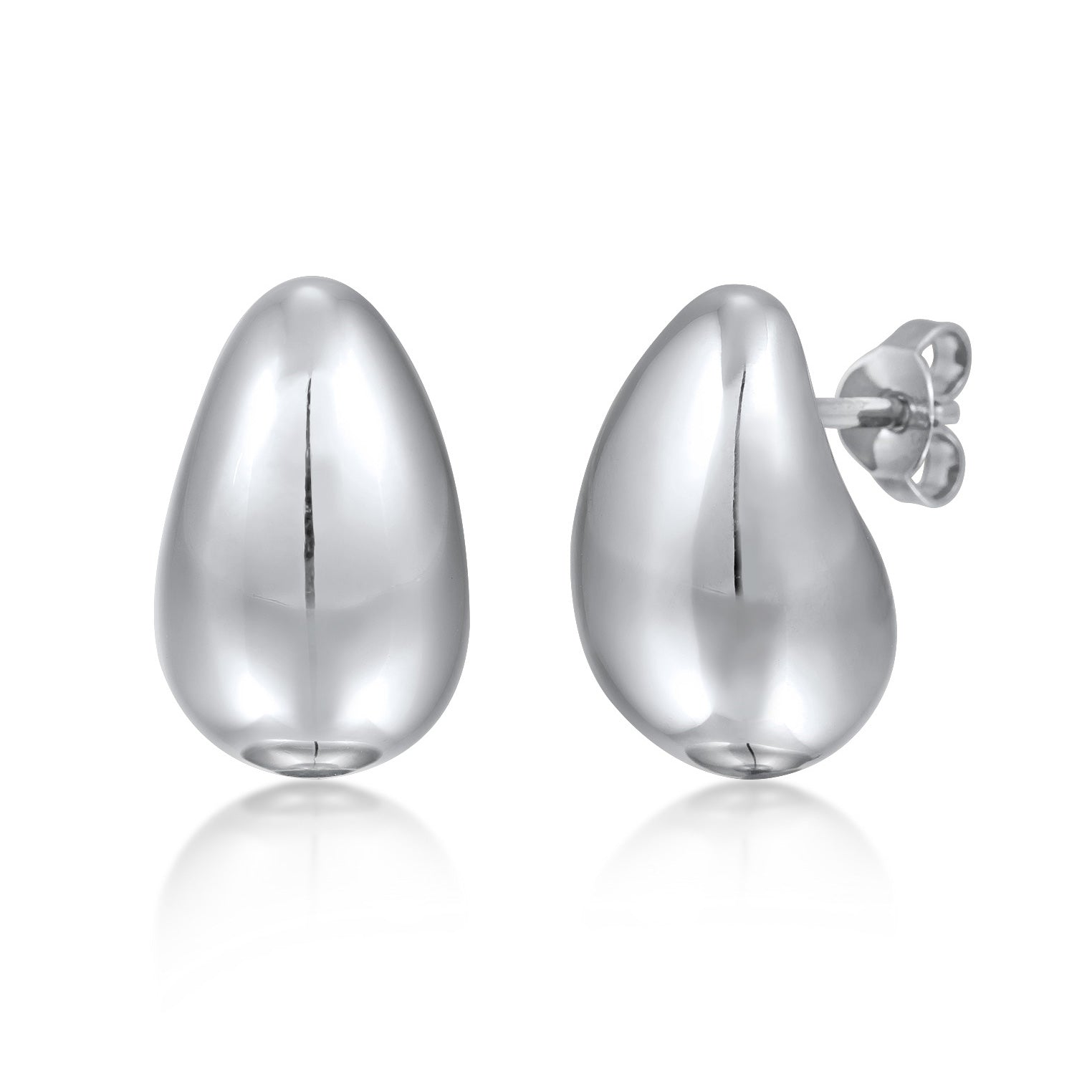 Silber - Elli PREMIUM | Ohrstecker Chunky Drop | 925er Sterling Silber