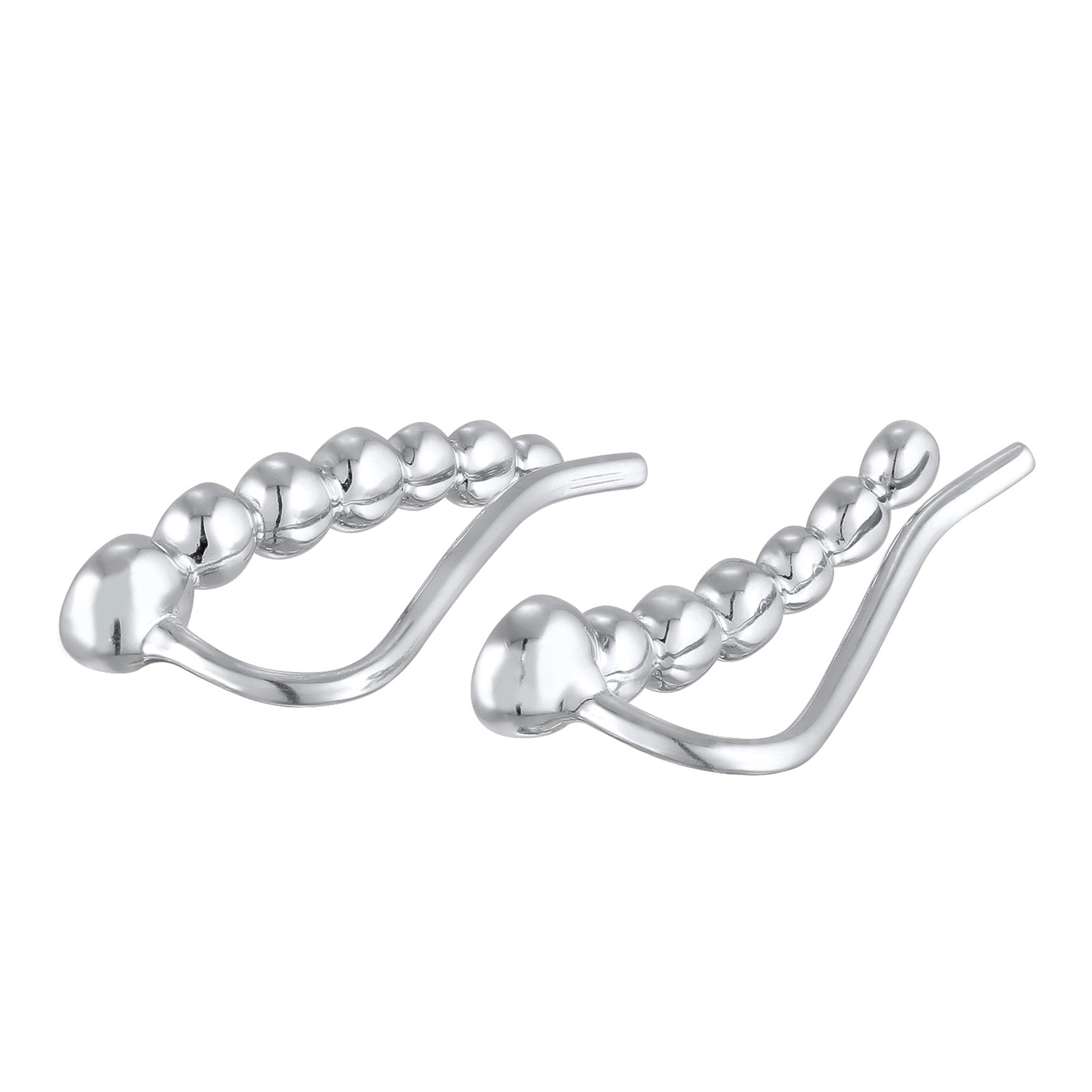 Silber - Elli | Earclimber Funkelnd | Mit Kristallen von Swarovski® (Weiß) | 925er Sterling Silber