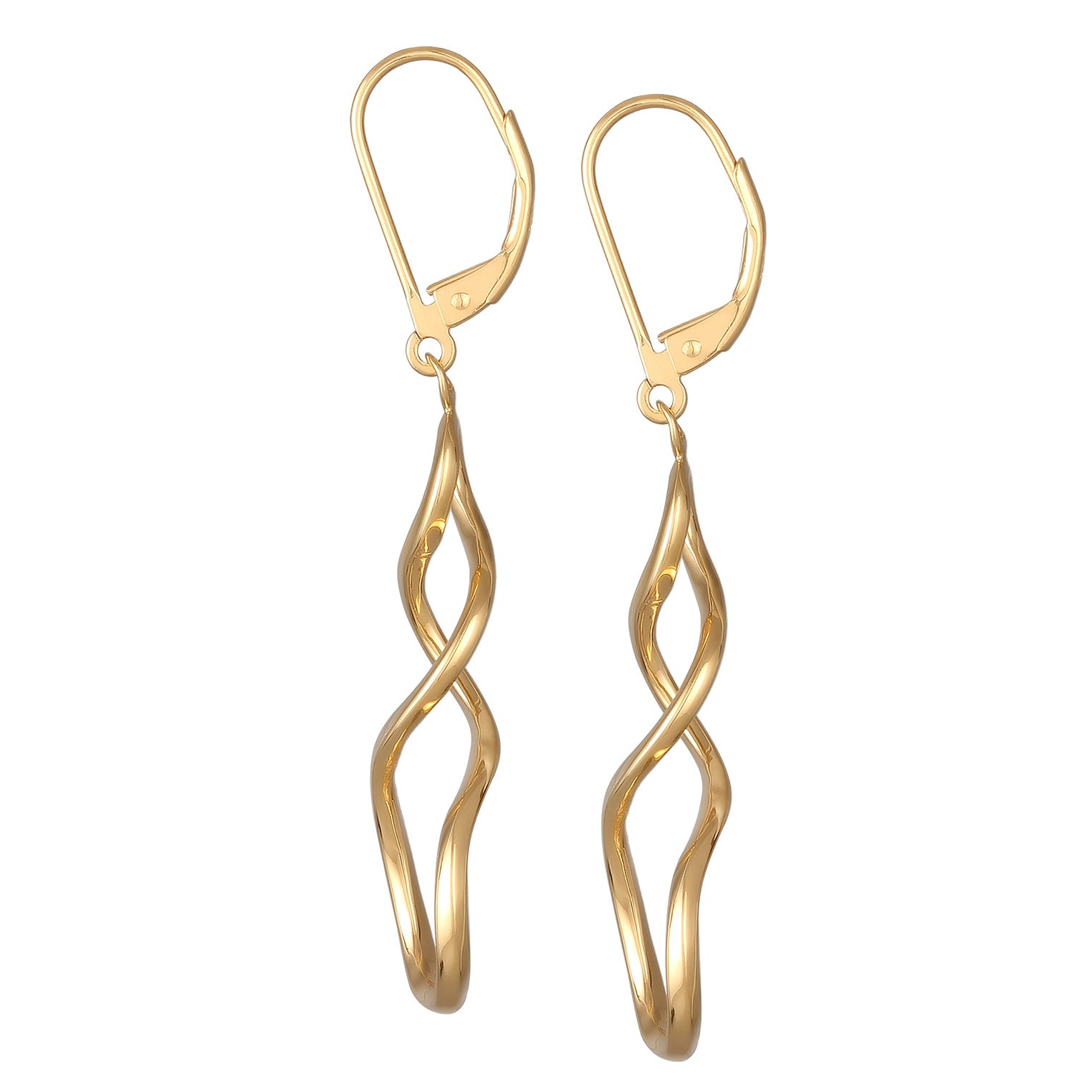 Gold - Elli | Ohrhänger Spirale | 925er Sterling Silber vergoldet