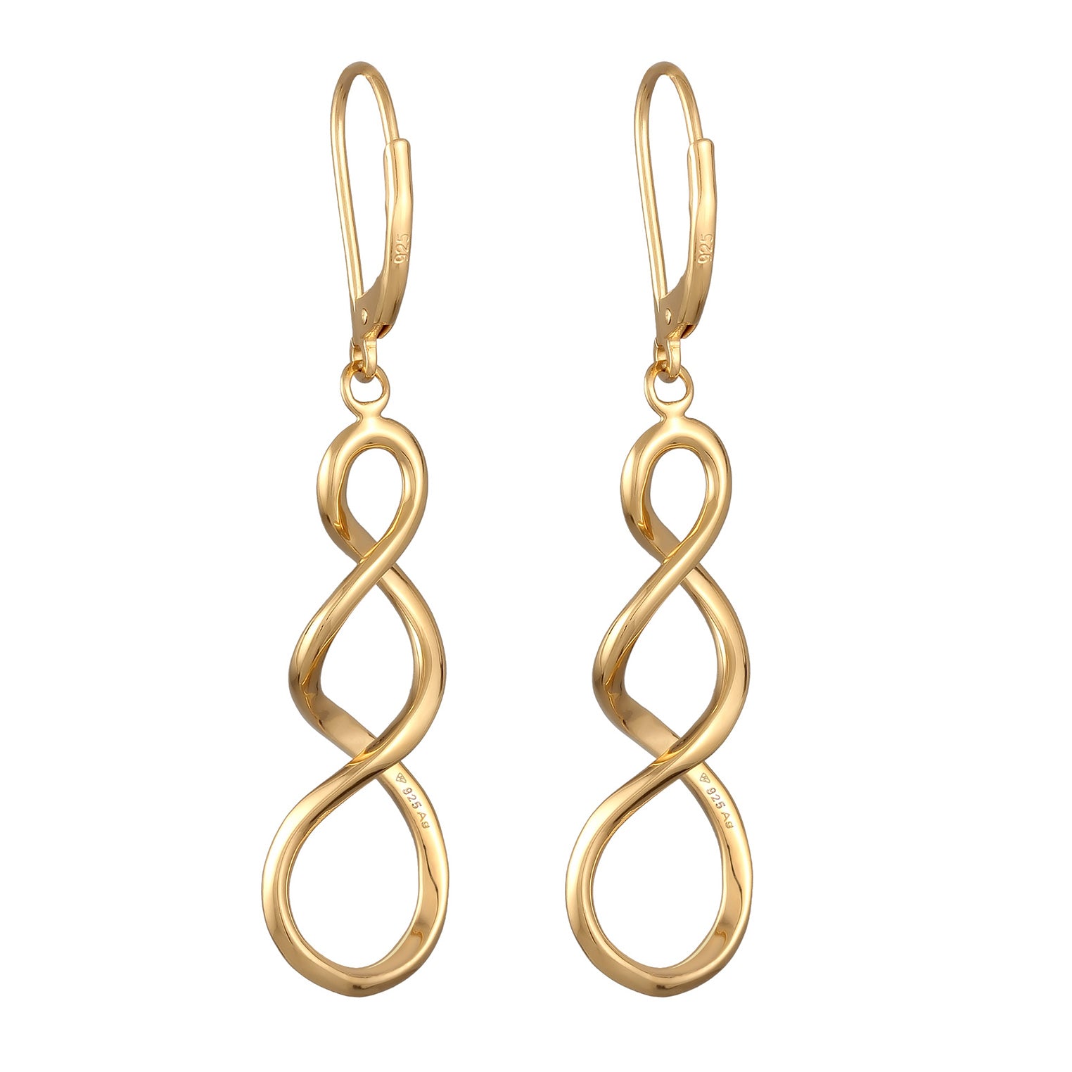 Gold - Elli | Ohrhänger Spirale | 925er Sterling Silber vergoldet