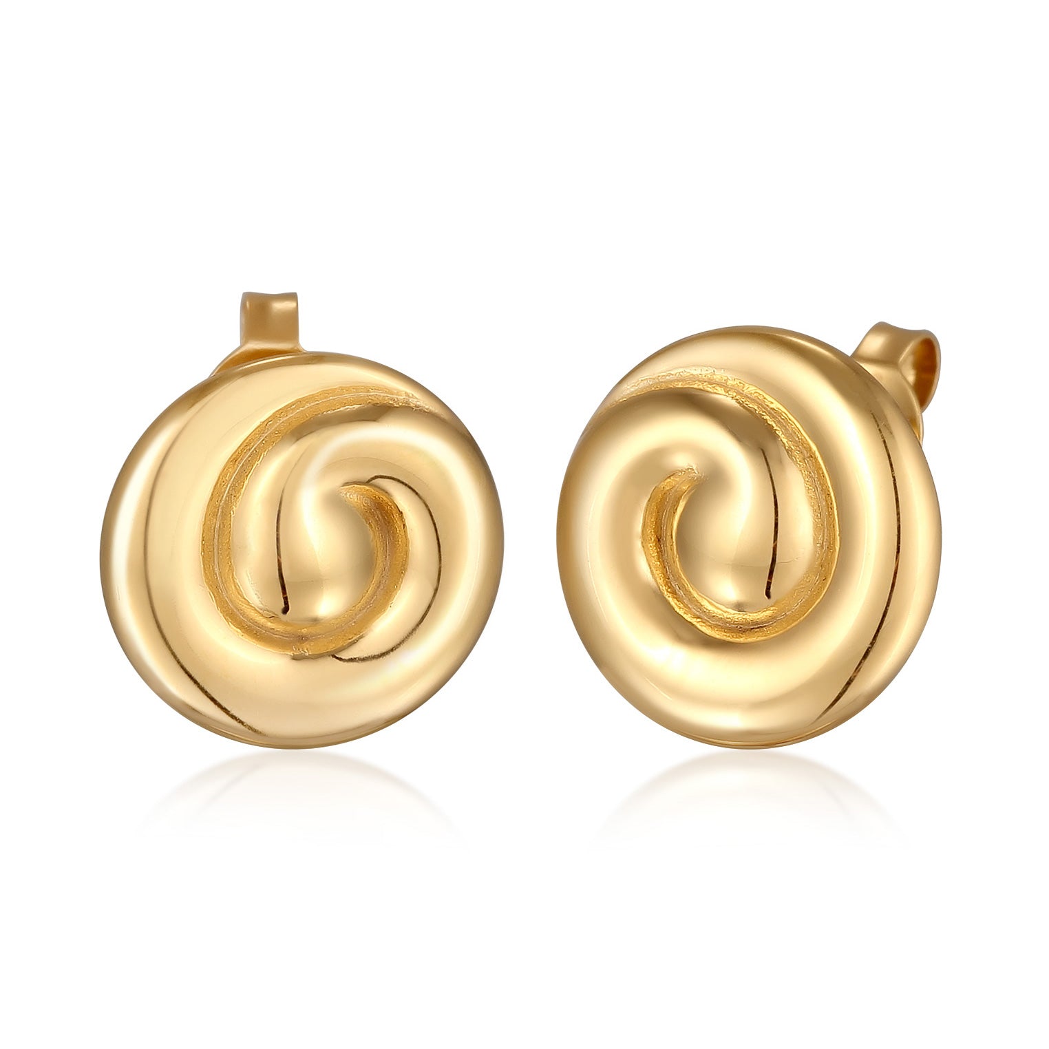 Gold - Elli | Ohrstecker Spirale | 925er Sterling Silber Vergoldet