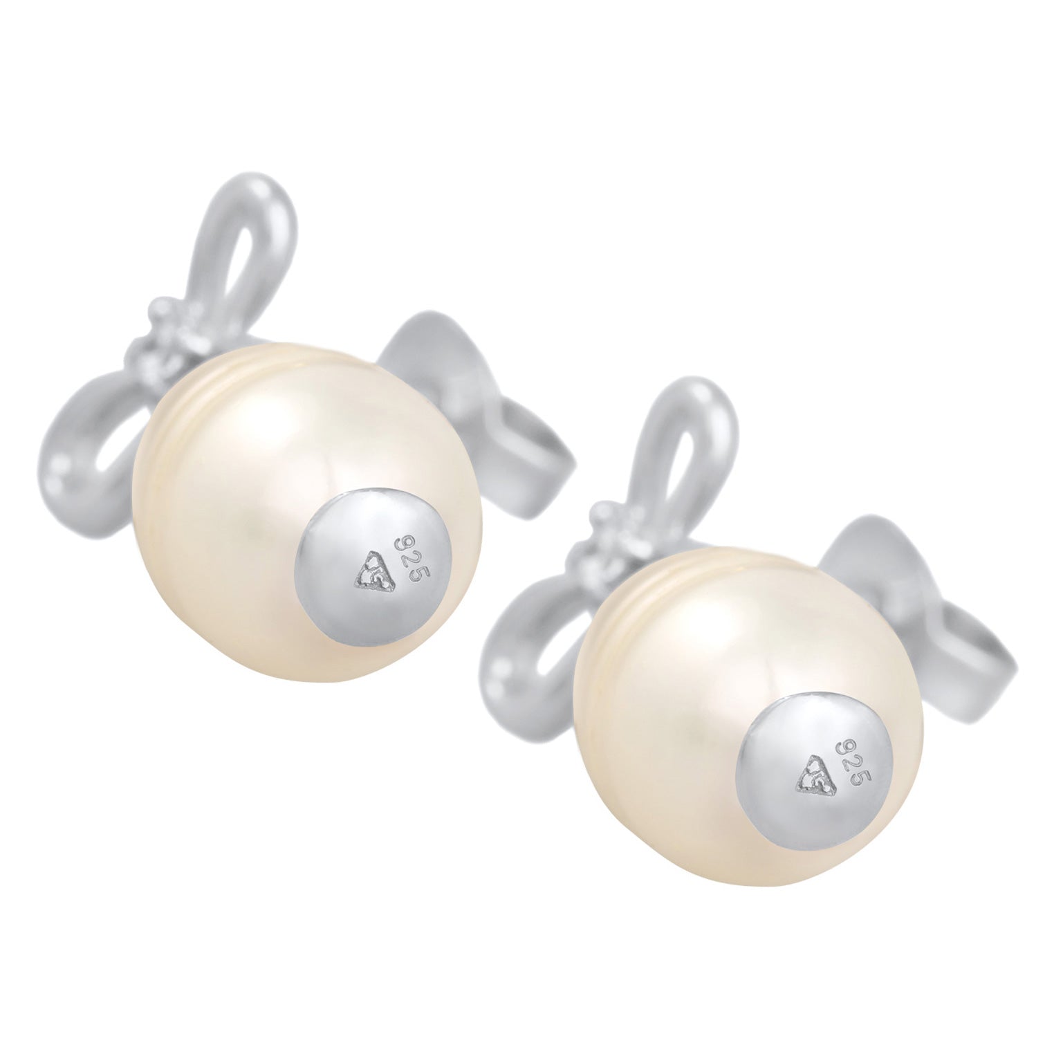 Silber - Elli PREMIUM | Ohrhänger Schleife | Süßwasserperle, Zirkonia (Weiß) | 925er Sterling Silber