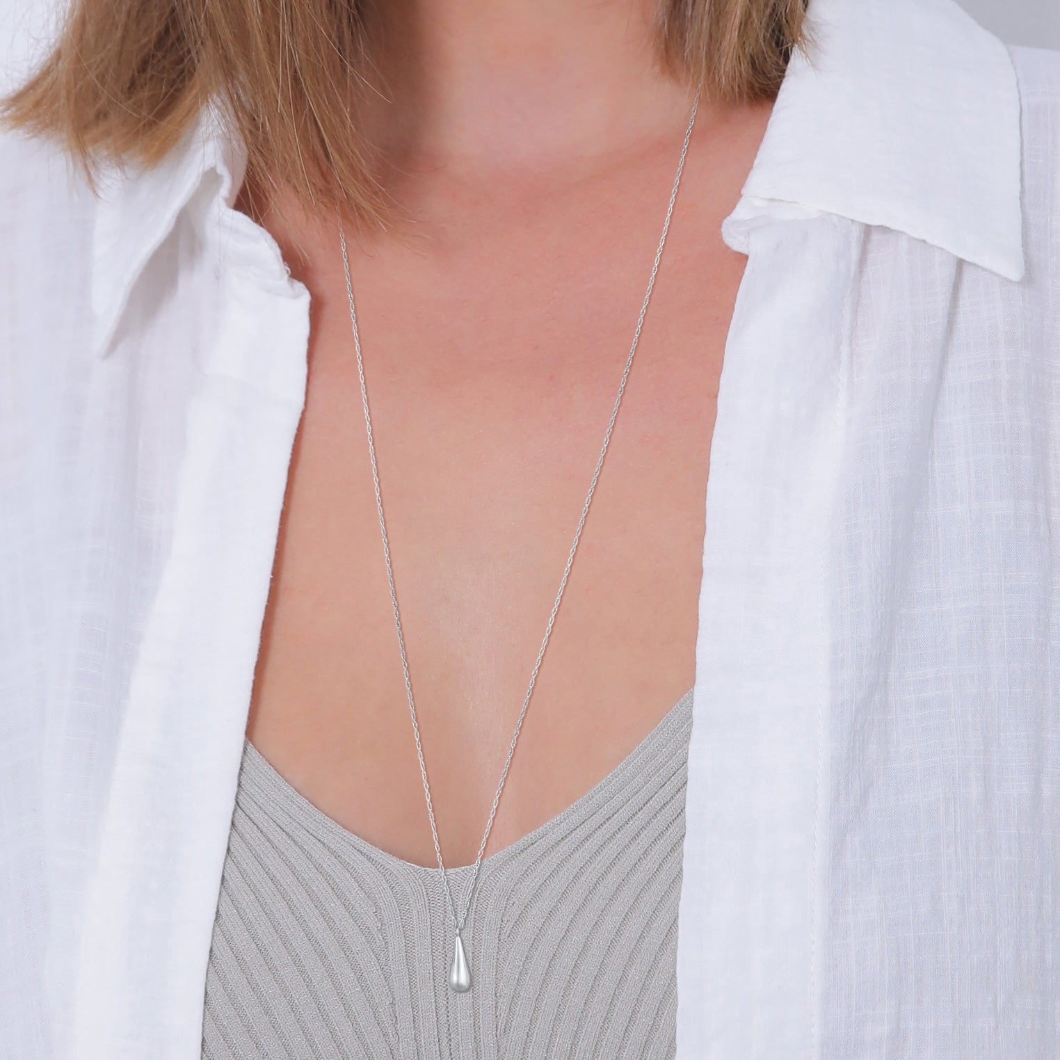Silber - Elli | Halskette Drop Anhänger | 925er Sterling Silber