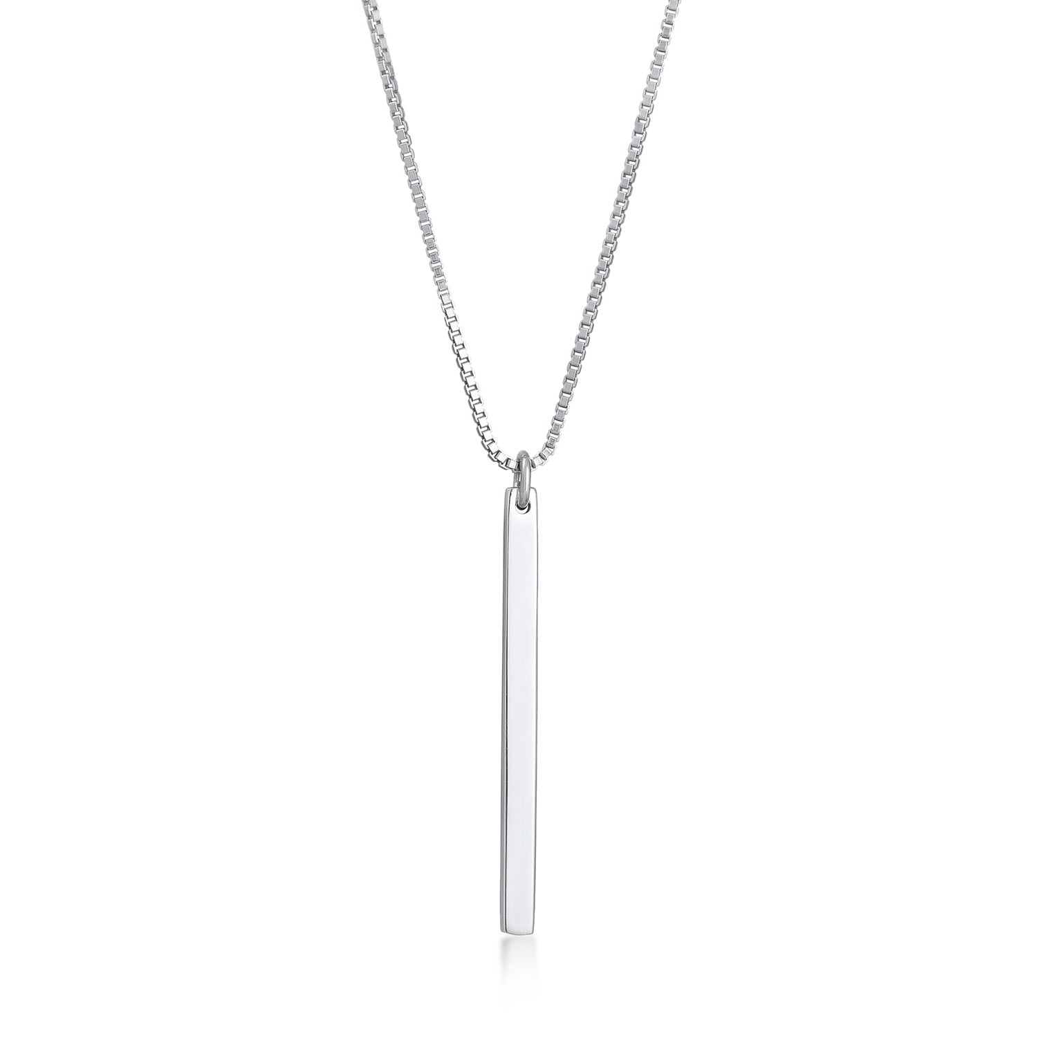 Silber - Elli | Halskette Stab Anhänger | 925er Sterling Silber