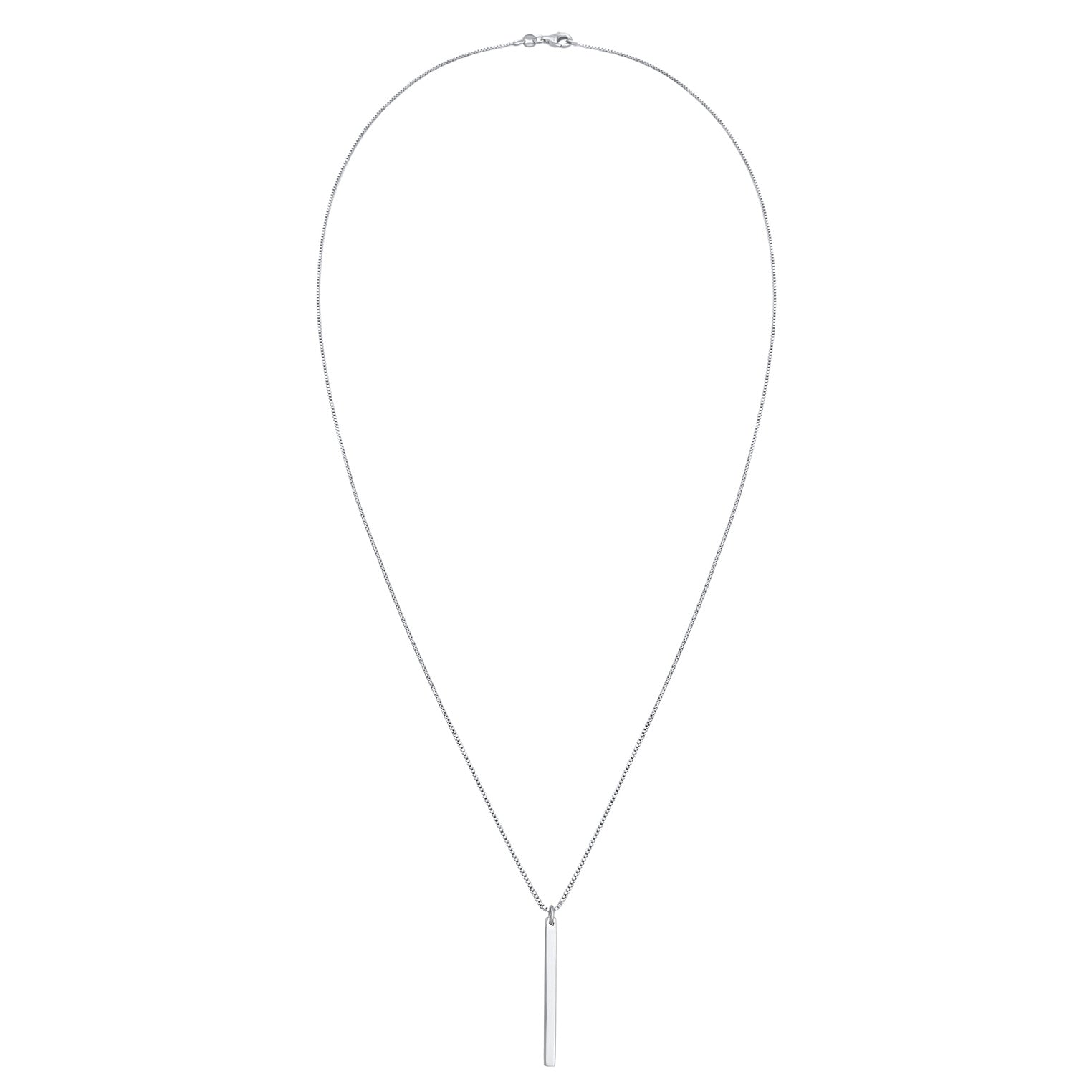Silber - Elli | Halskette Stab Anhänger | 925er Sterling Silber