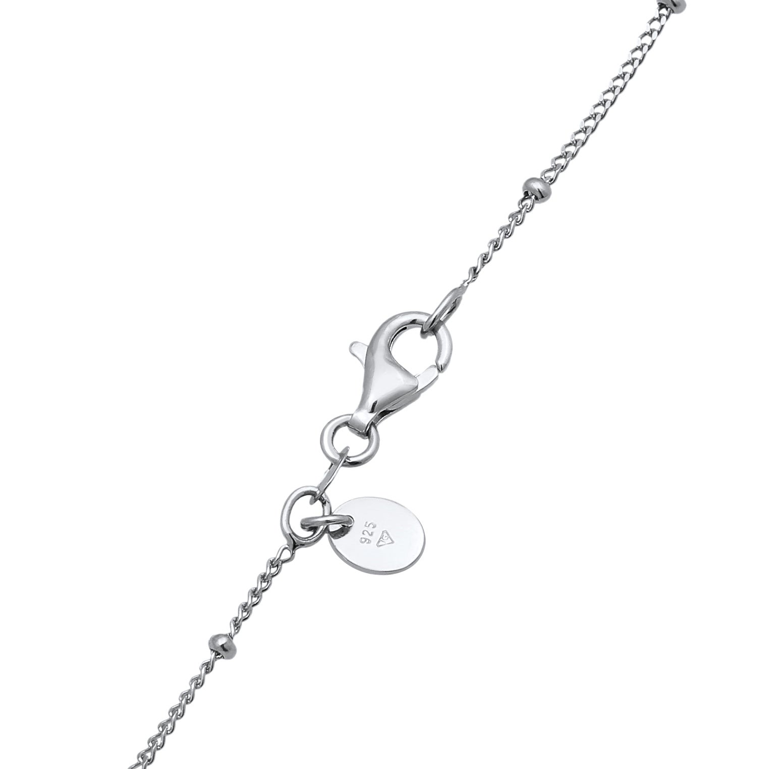 Silber - Elli PREMIUM | Kugel-Halskette Perlen Anhänger | Süßwasserzuchtperle | 925er Sterling Silber