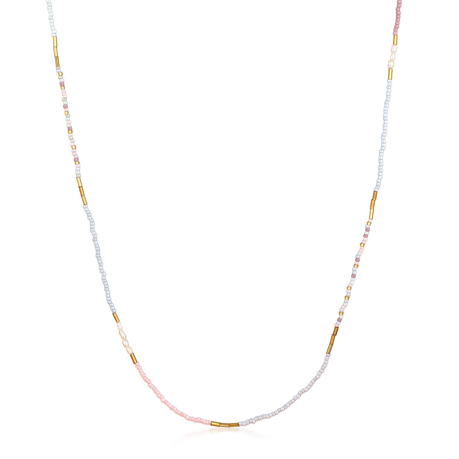 Bunt - Elli | Halskette Sommer Beads | Süßwasserzuchtperlen | 925 Sterling Silber Vergoldet