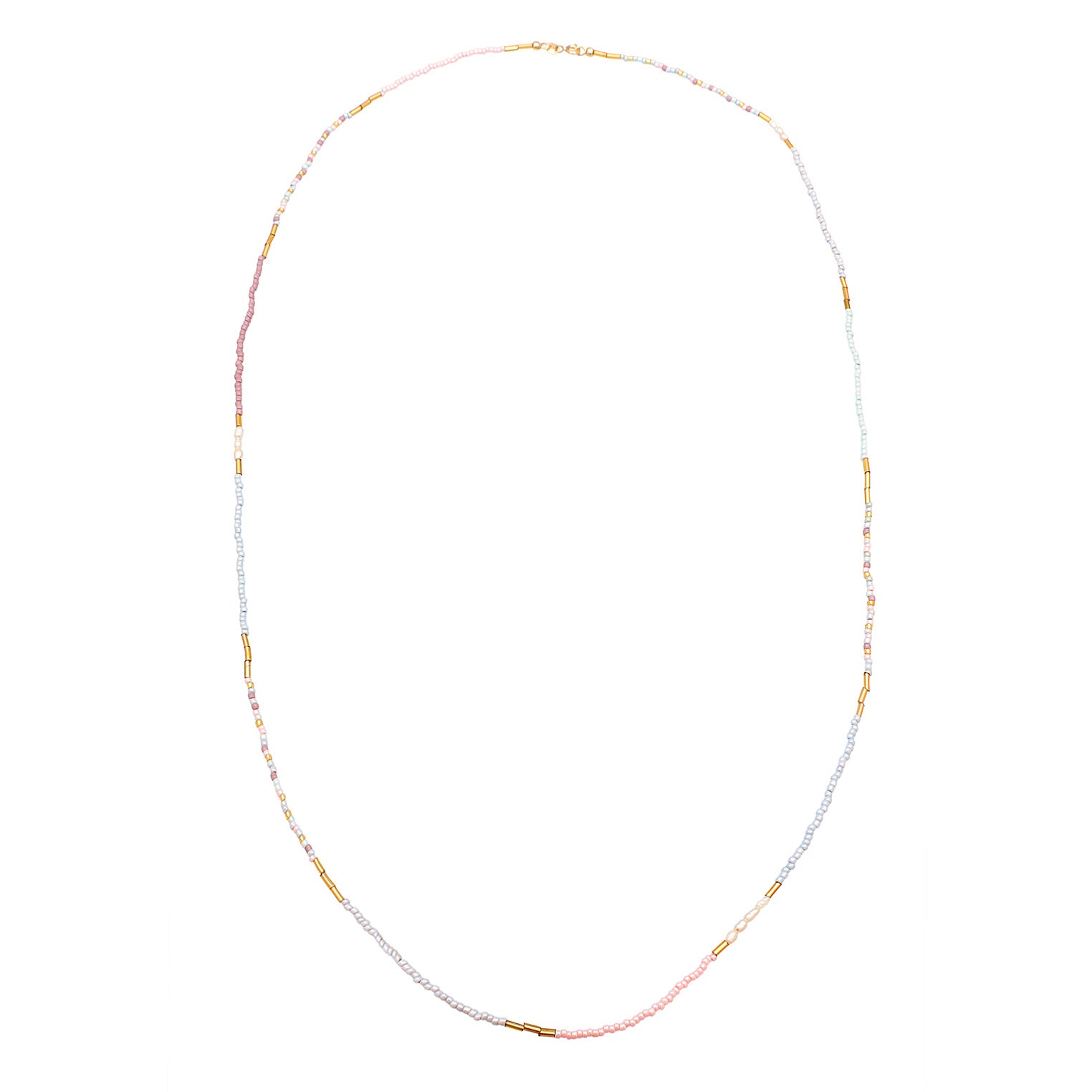 Bunt - Elli | Halskette Sommer Beads | Süßwasserzuchtperlen | 925 Sterling Silber Vergoldet