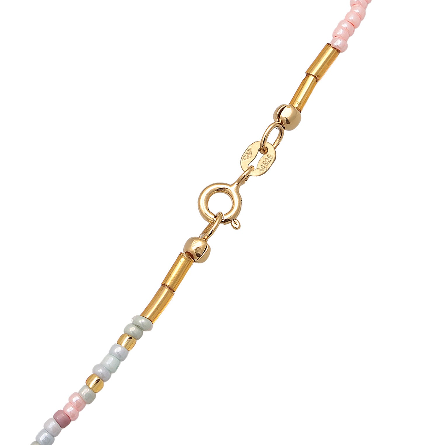 Bunt - Elli | Halskette Sommer Beads | Süßwasserzuchtperlen | 925 Sterling Silber Vergoldet