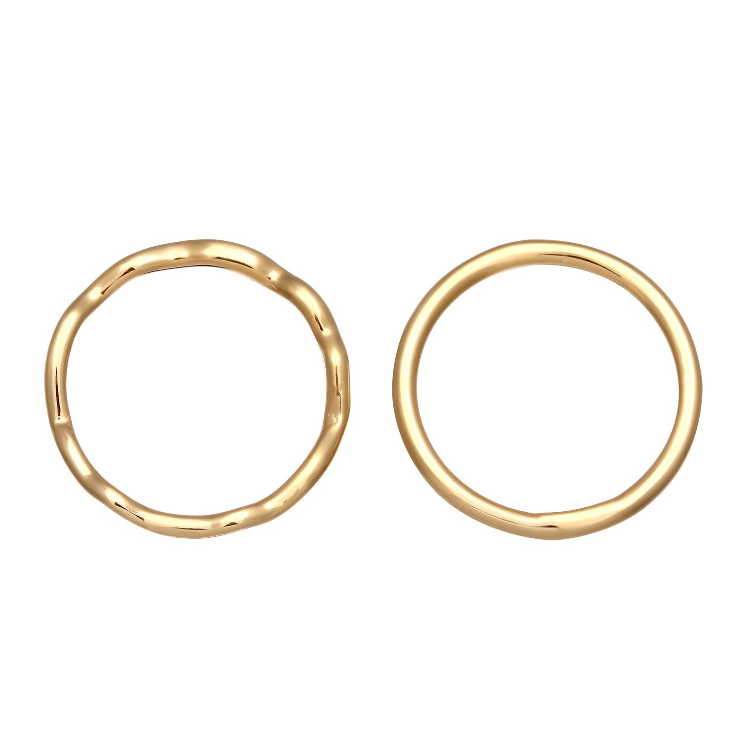 Gold - Elli | Stapelring Set Geo | 925er Sterling Silber Vergoldet