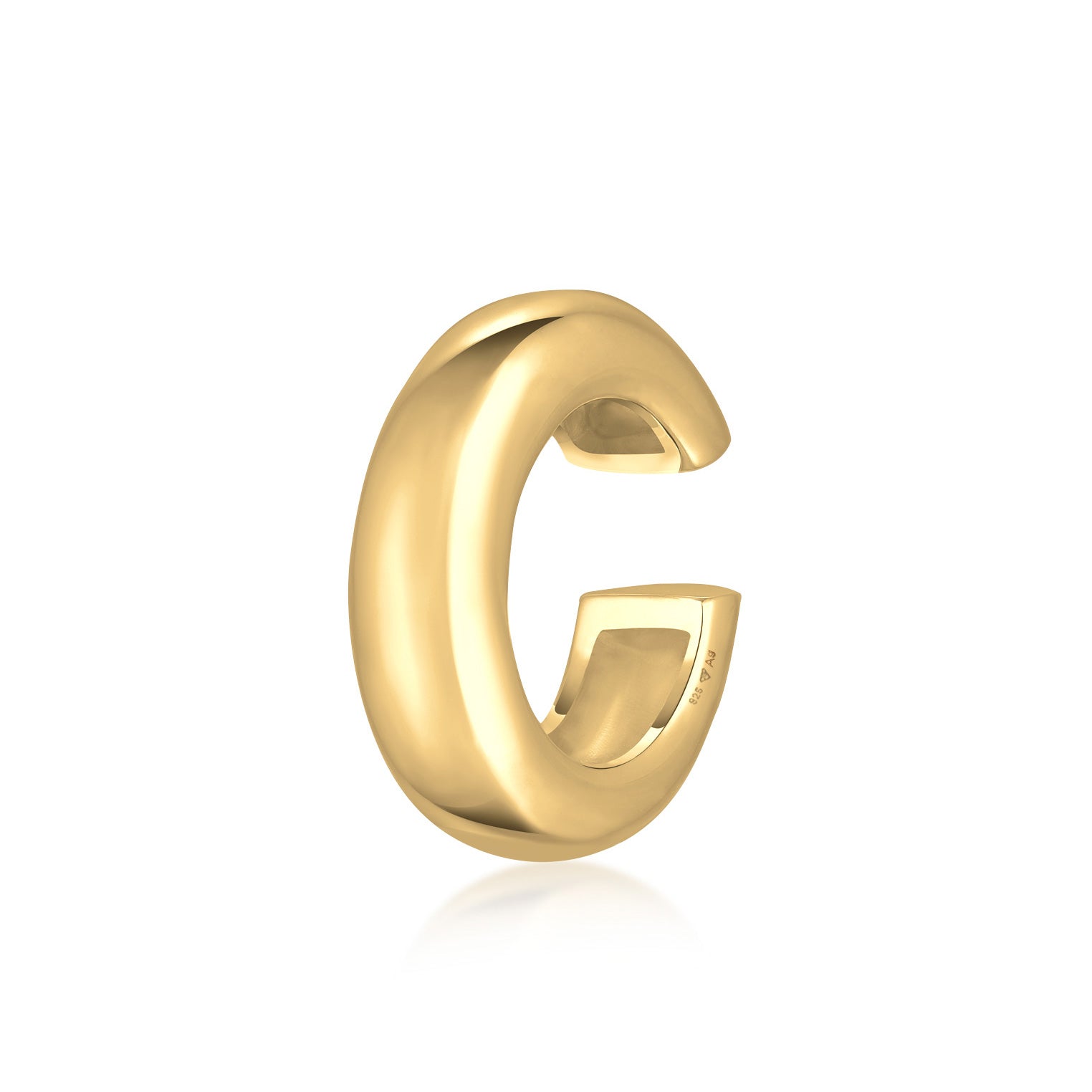 Gold - Elli | Earcuff Chunky | 925er Sterling Silber Vergoldet
