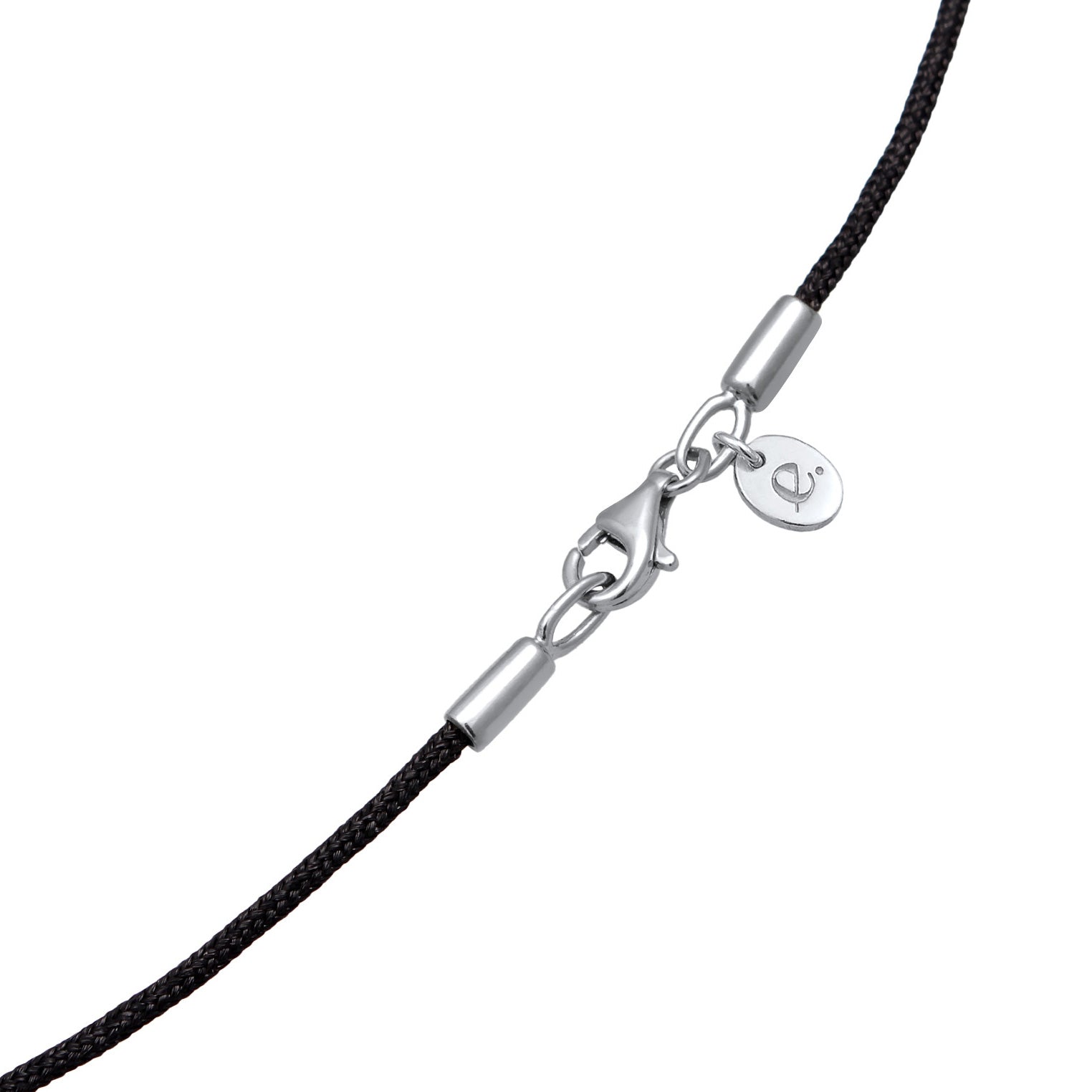 Silber - Elli PREMIUM | Halskette Tropfen | Nylon (schwarz)|925er Sterling Silber