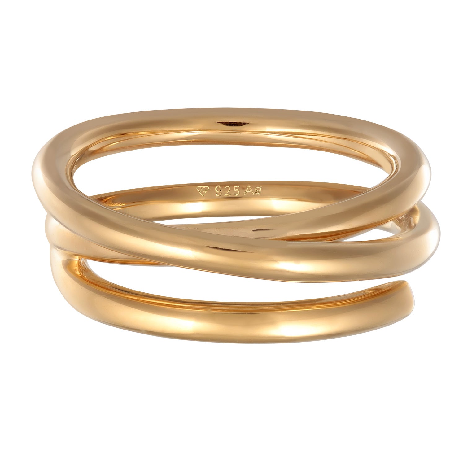 Gold - Elli PREMIUM | Ring Spiral-Design | 925er Sterling Silber vergoldet