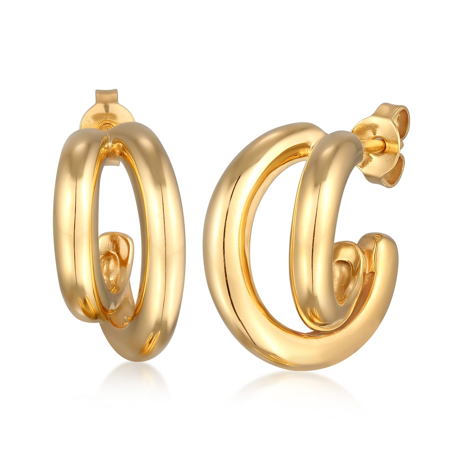 Gold - Elli PREMIUM | Ohrstecker Spirale | 925er Sterling Silber vergoldet