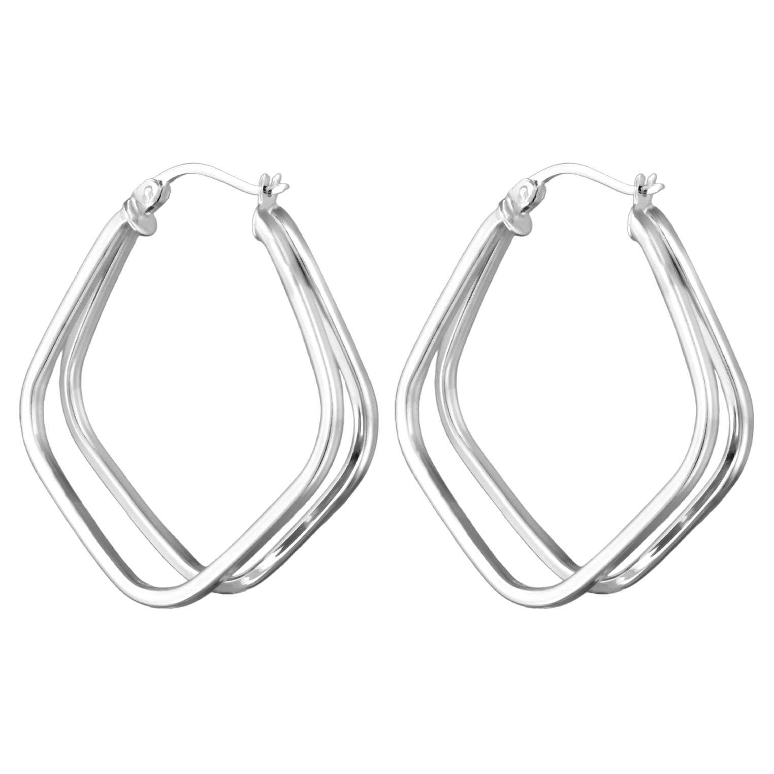 Silber - Elli | Creolen | Rechteck | 925 Sterling Silber