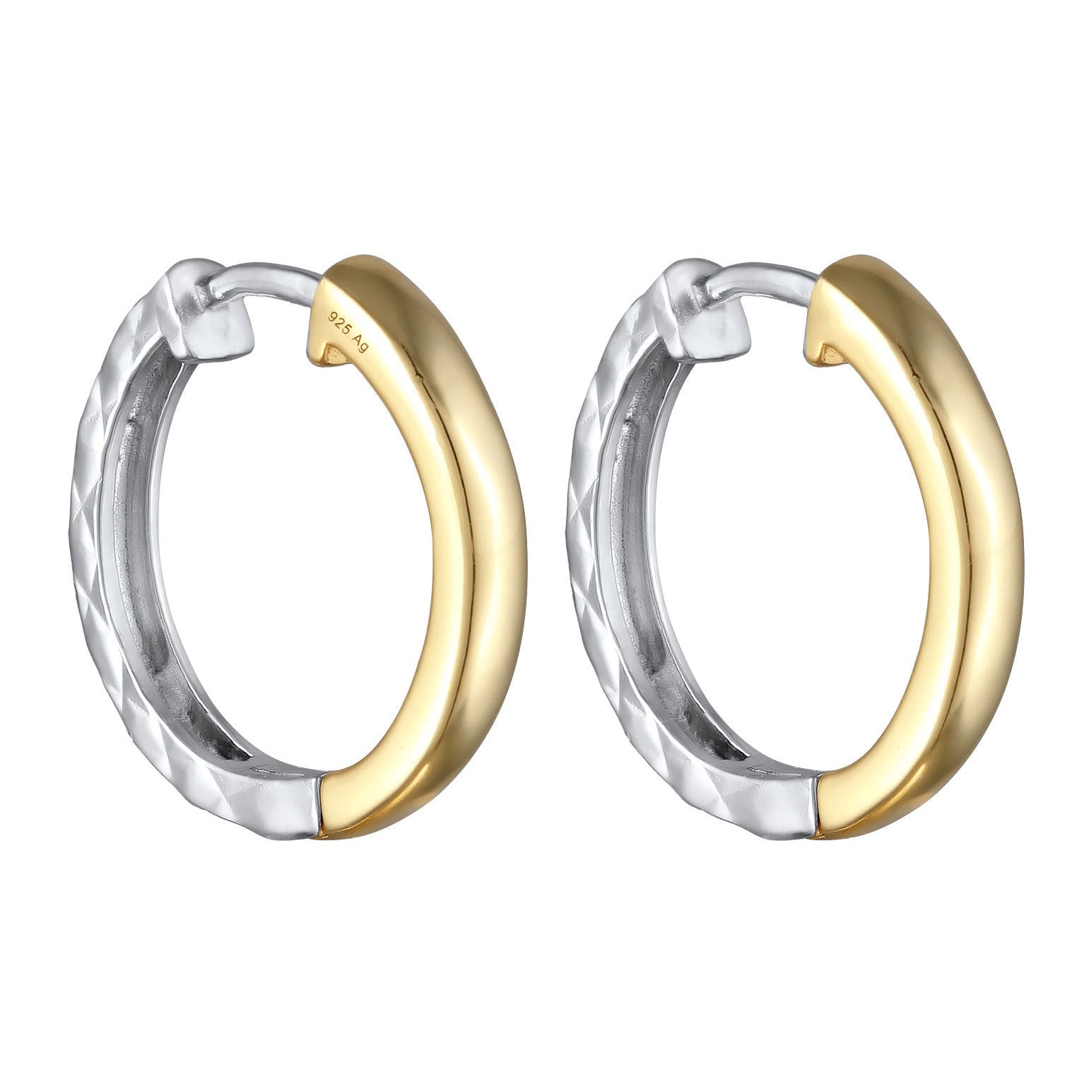 Zweifarbig - Elli | Creolen Organic Bicolor | 925 Sterling Silber