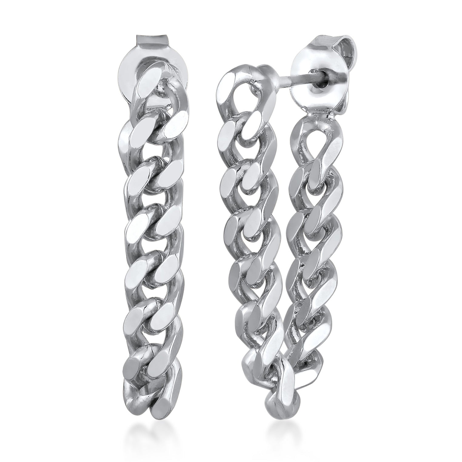 Silber - Elli | Ohrstecker Ketten Element | Messing