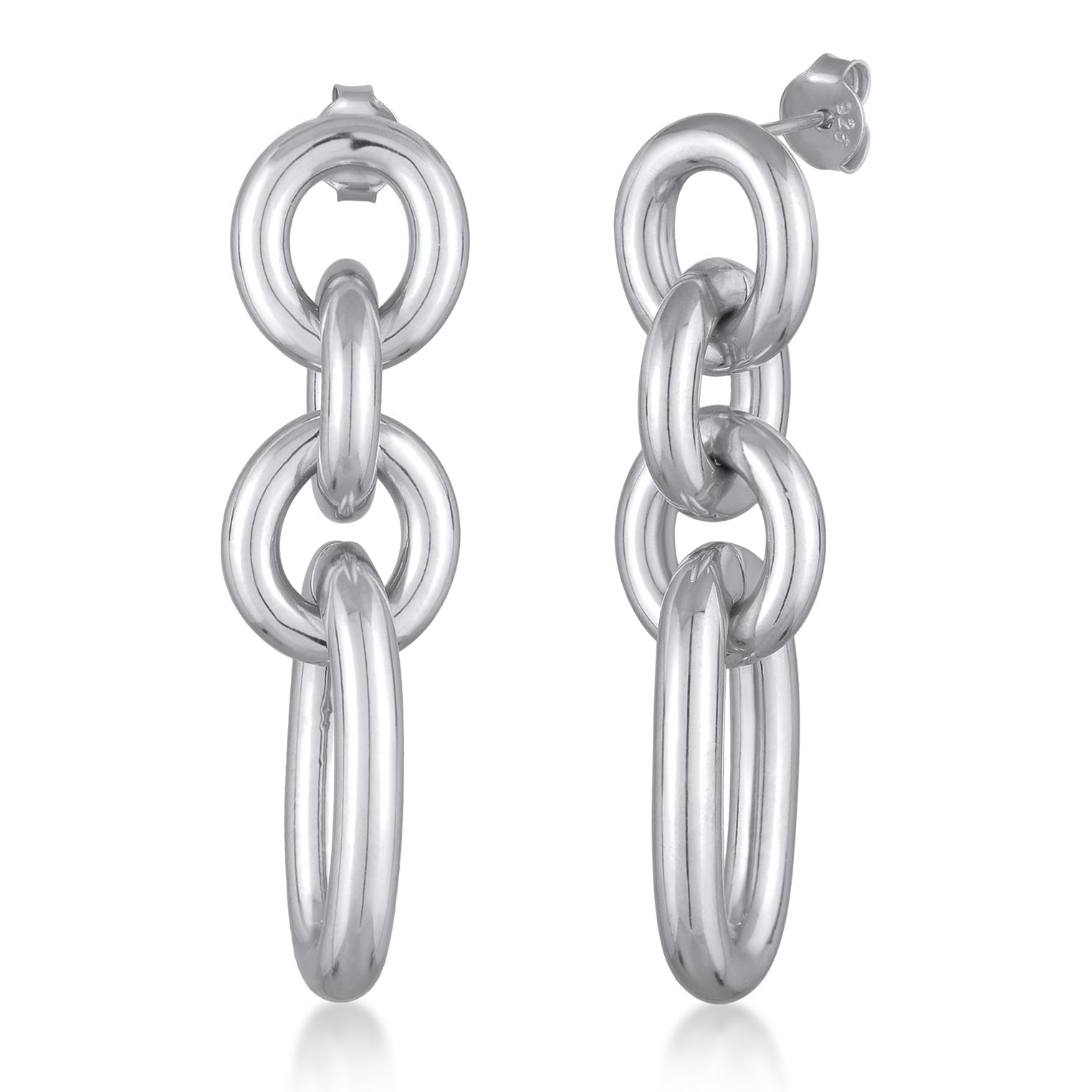 Silber - Elli | Ohrstecker Glieder | Messing