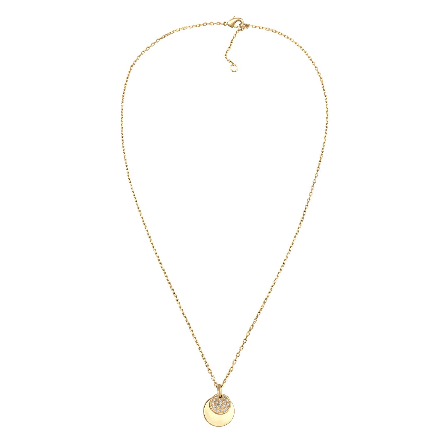 Gold - Elli | Halskette Plättchen | Glaskristalle | Goldfarben