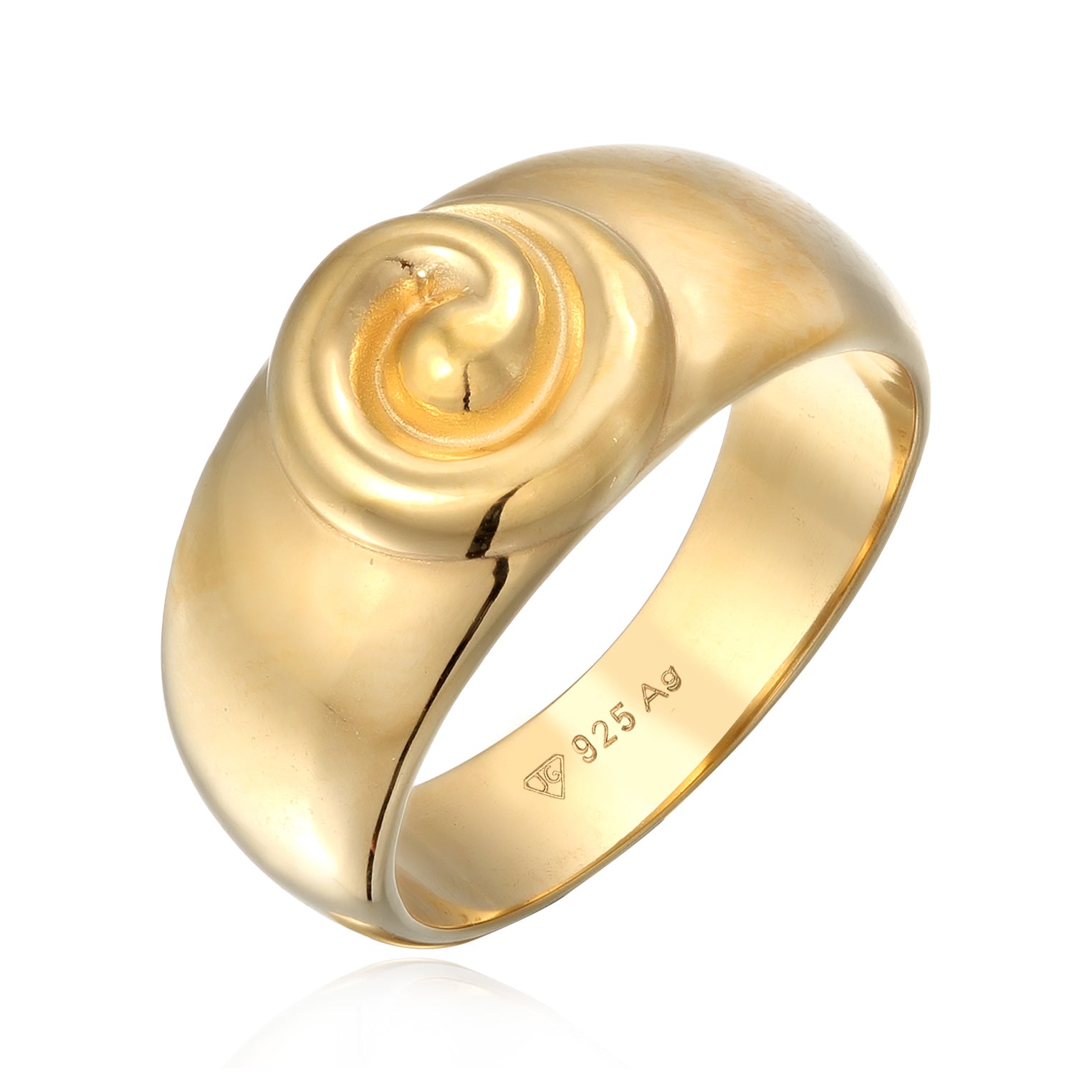 Gold - Elli | Siegelring Spirale | 925er Sterling Silber vergoldet