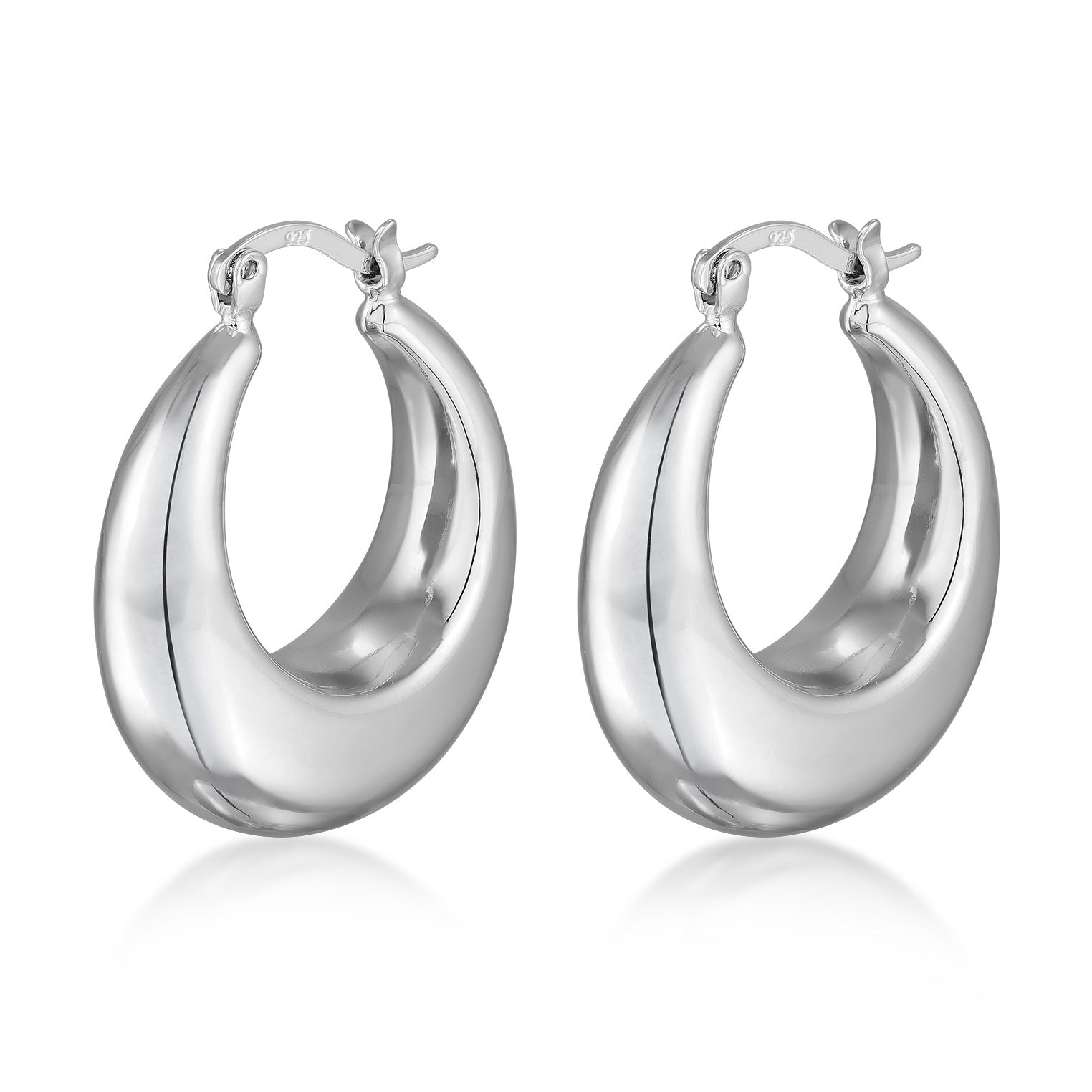 Silber - Elli | Creolen | Messing | Silber Finish