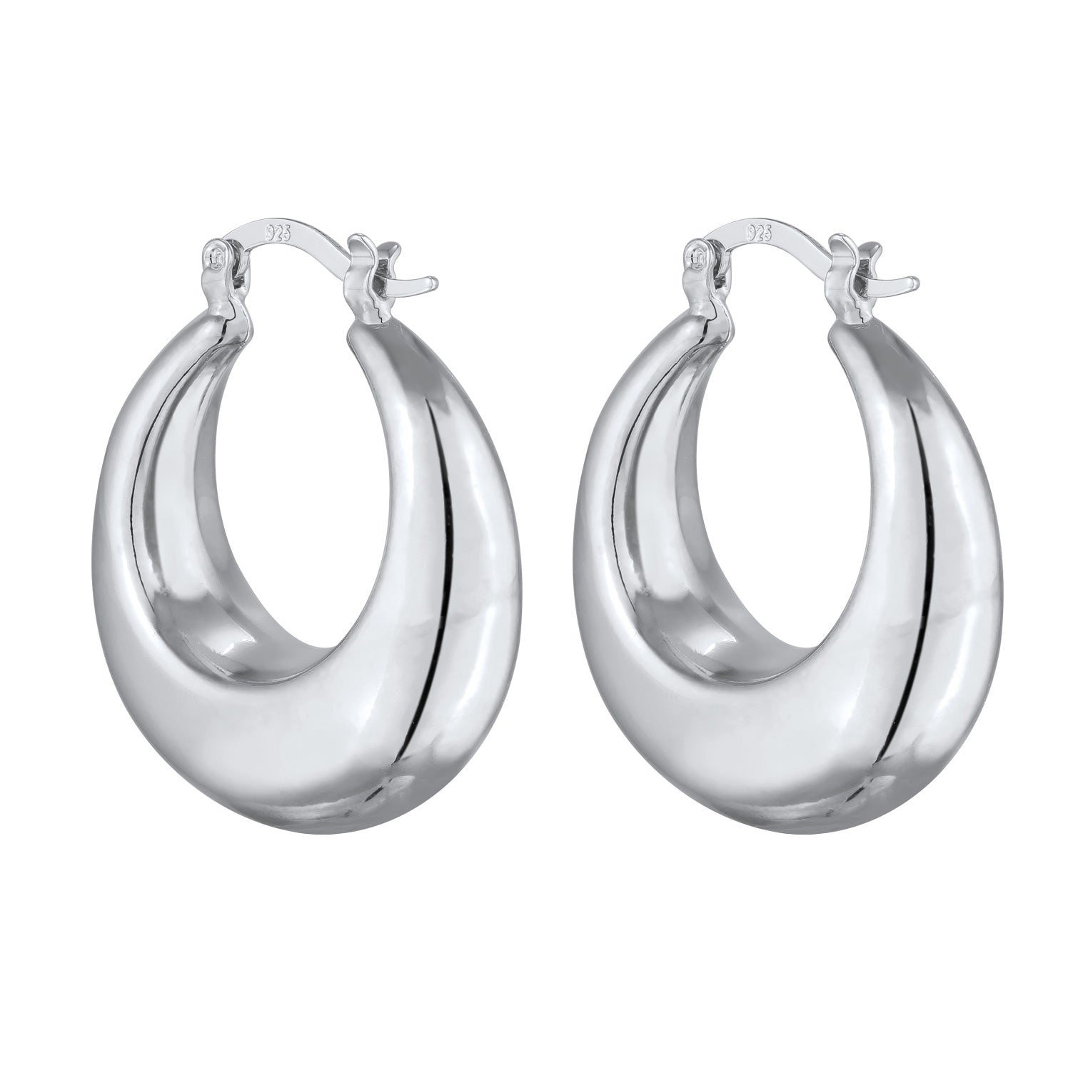 Silber - Elli | Creolen | Messing | Silber Finish