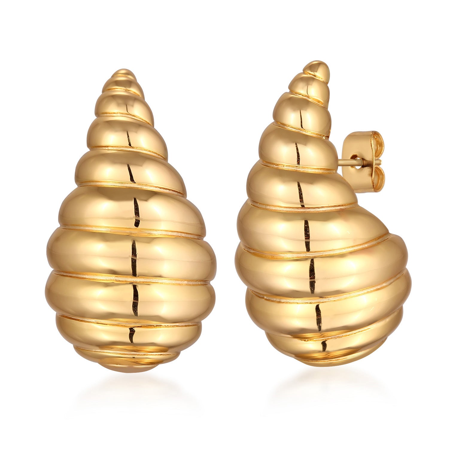 Gold - Elli | Ohrstecker | Tropfen | Messing Goldton