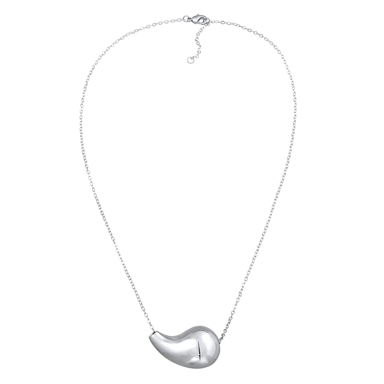 Silber - Elli | Halskette mit Tropfen-Anhänger | Messing