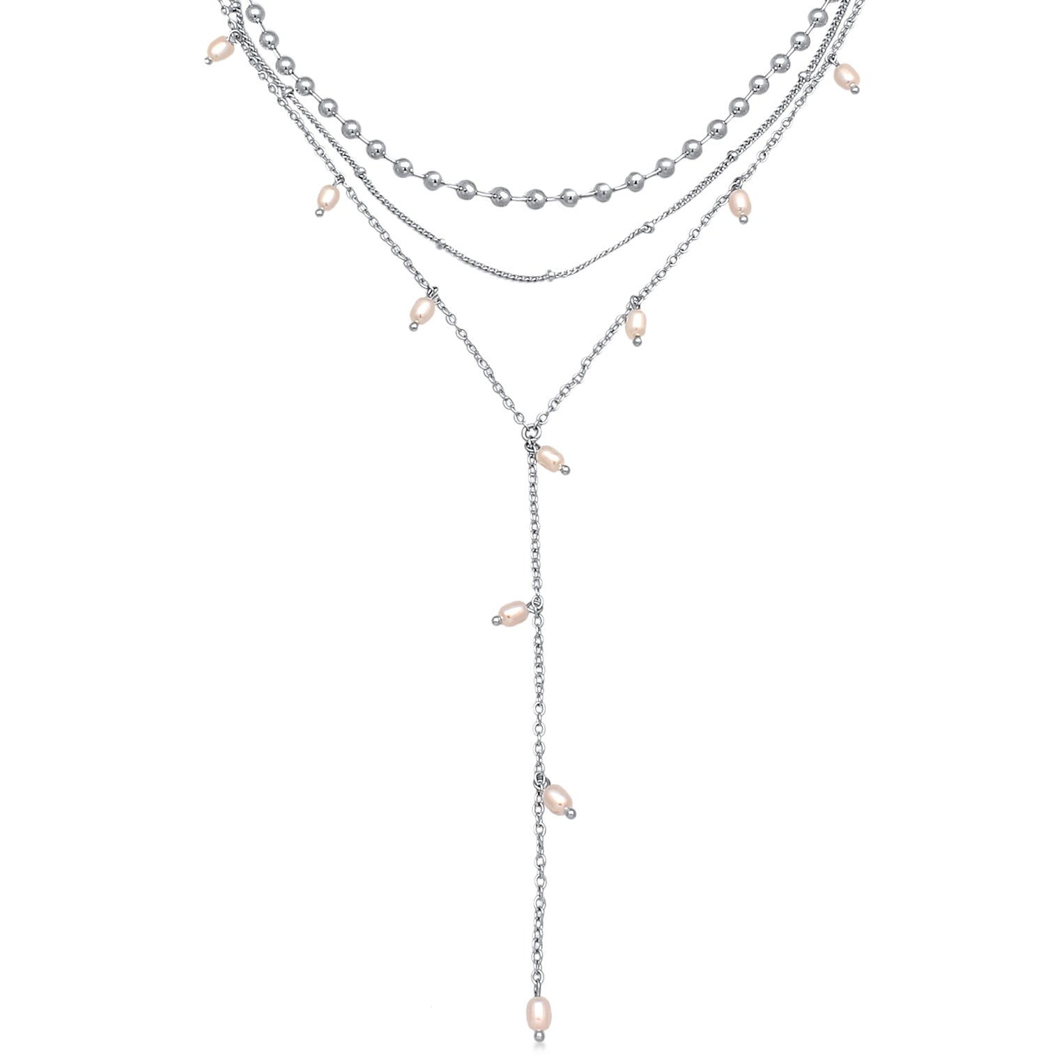 Silber - Elli | Perlen Layer | Kugelketten | Messing