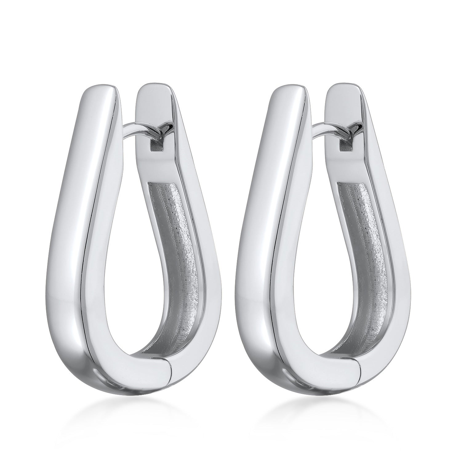 Silber - Elli | Creolen Ohrringe Oval | Messing