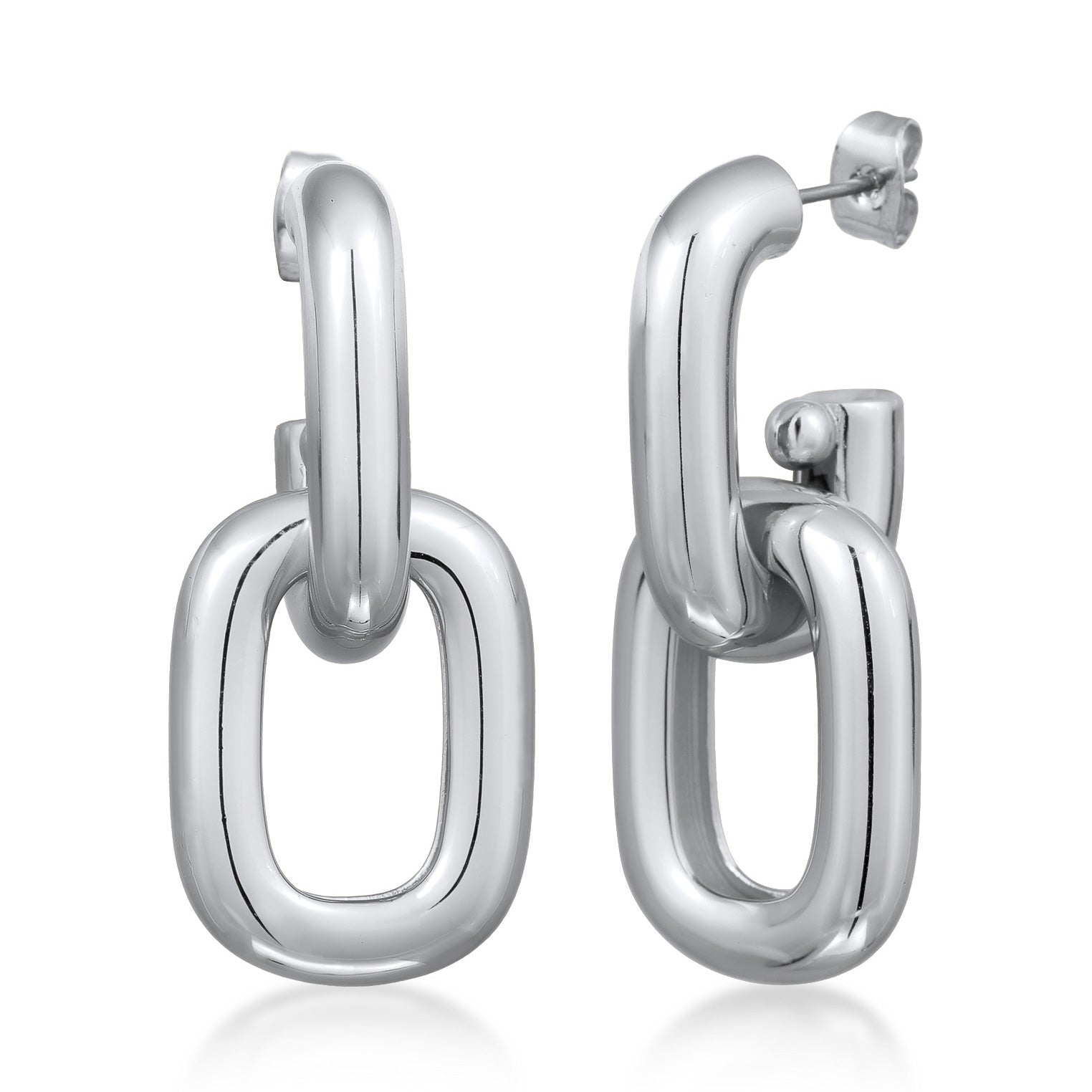 Silber - Elli | Ohrstecker | Ketten Glieder | Messing