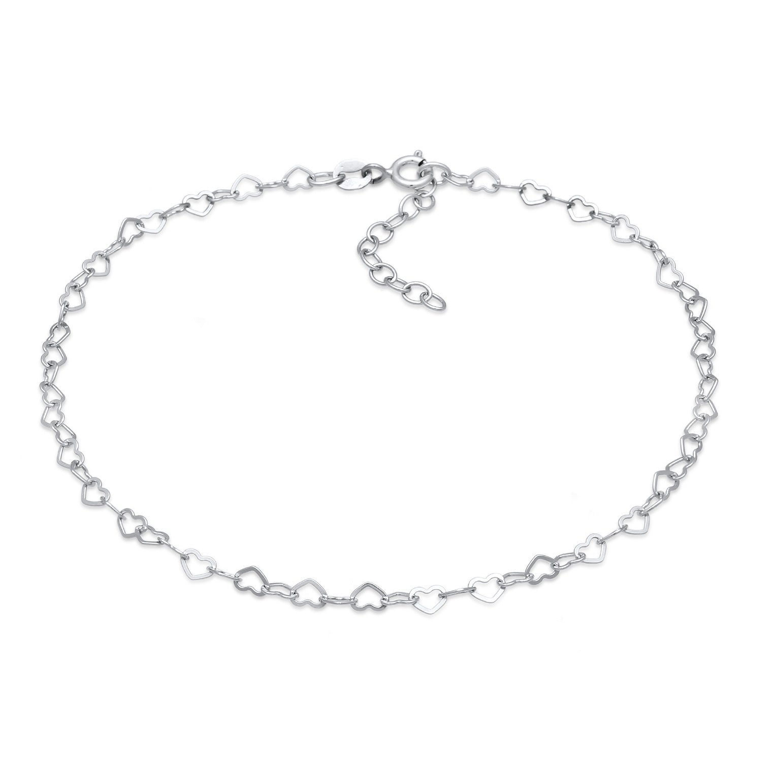 Silber - Elli | Fußkettchen Herz | 925 Sterling Silber